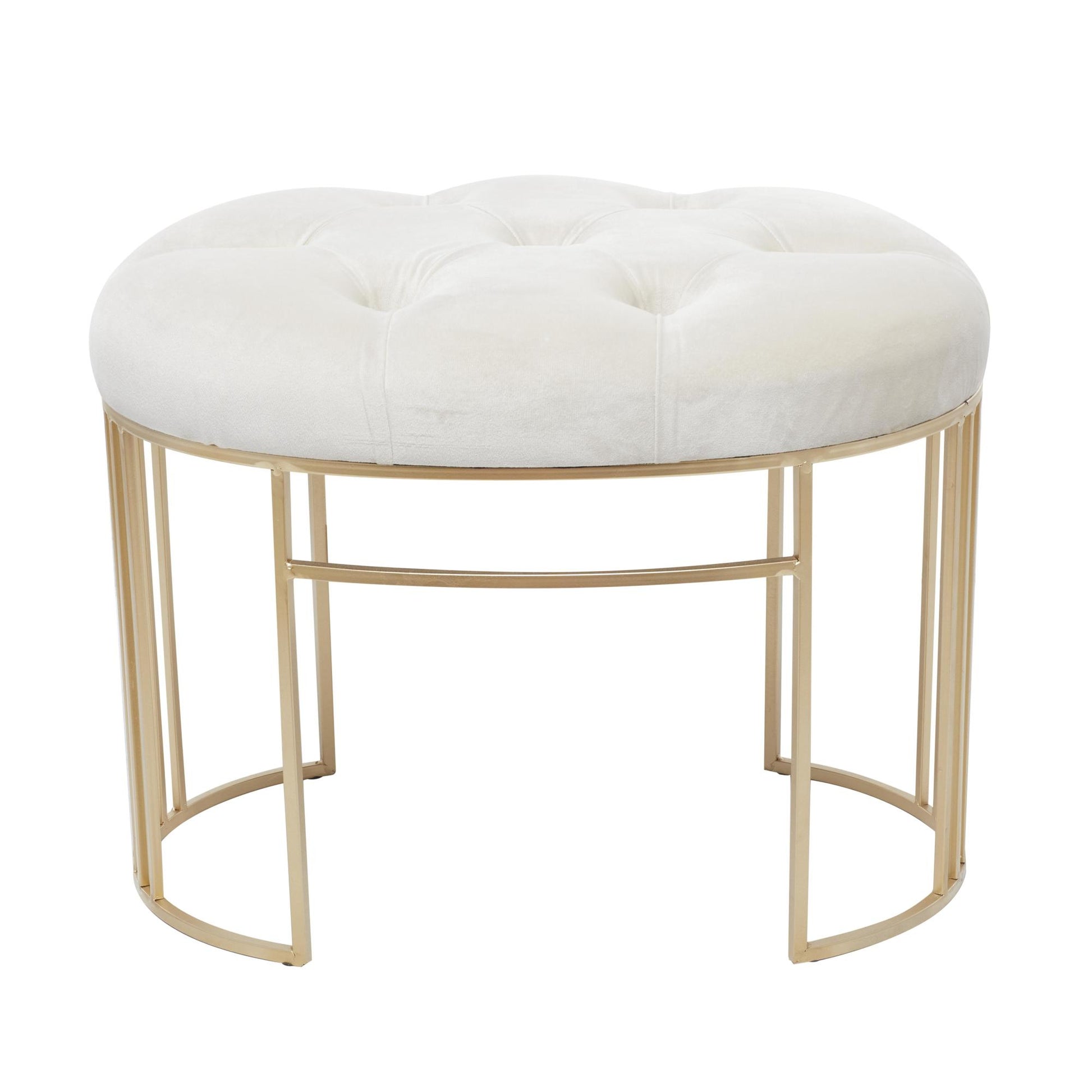 Velvet Home Bench with Gold Legs