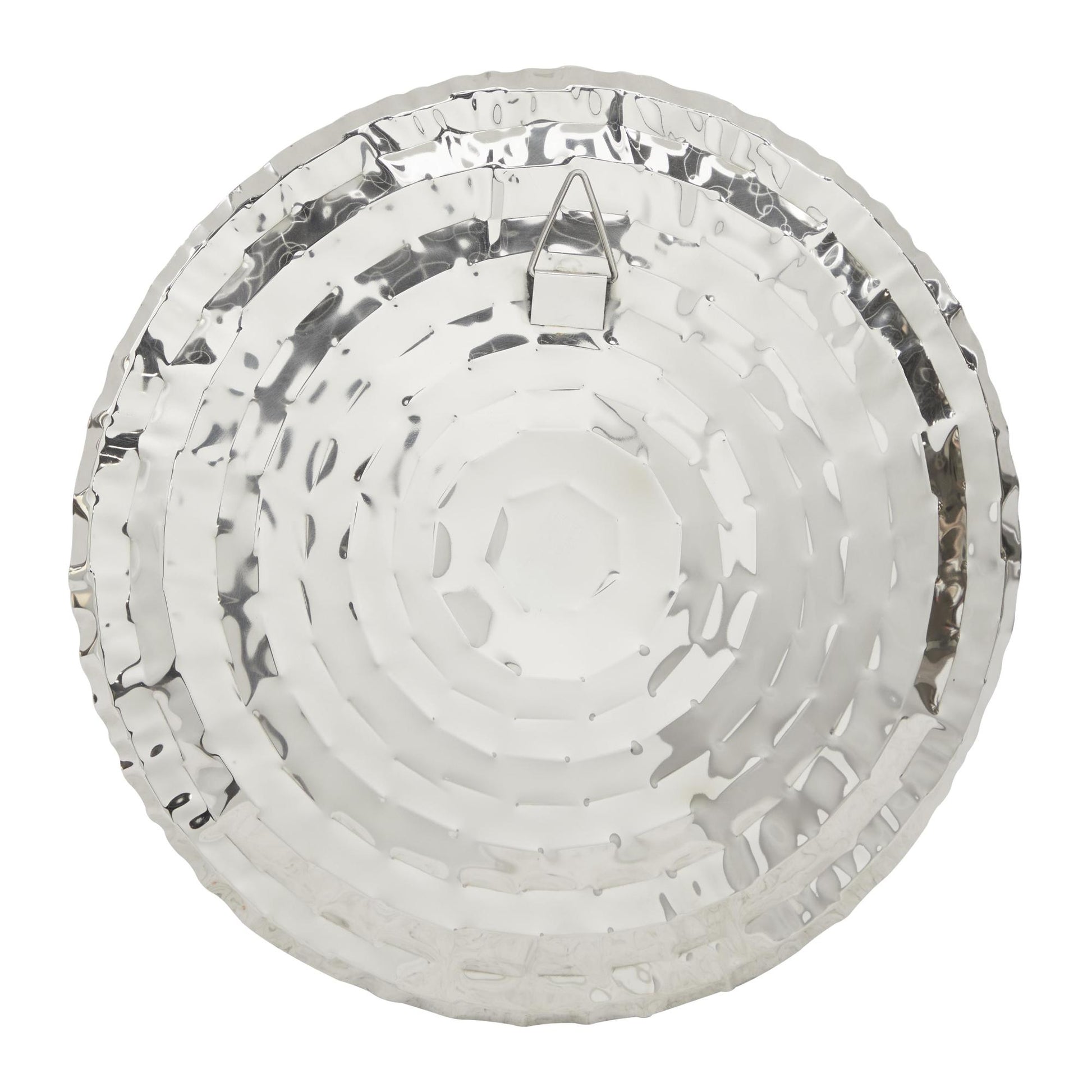 Set of 9 Plate Silver Stainless Steel Metal Home Wall Decor with Hammered Design