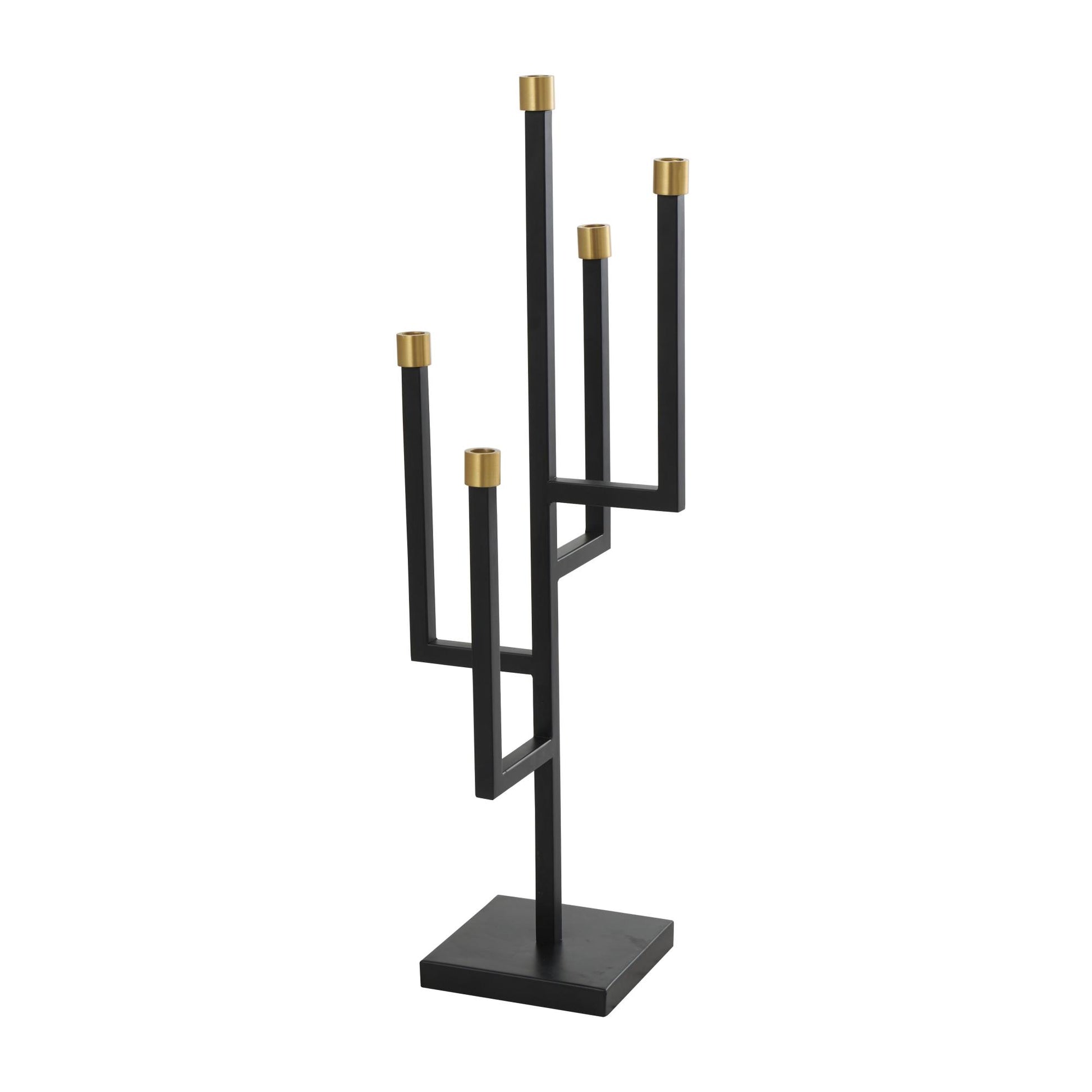 Black Metal 5 Candle Decorative Candelabra