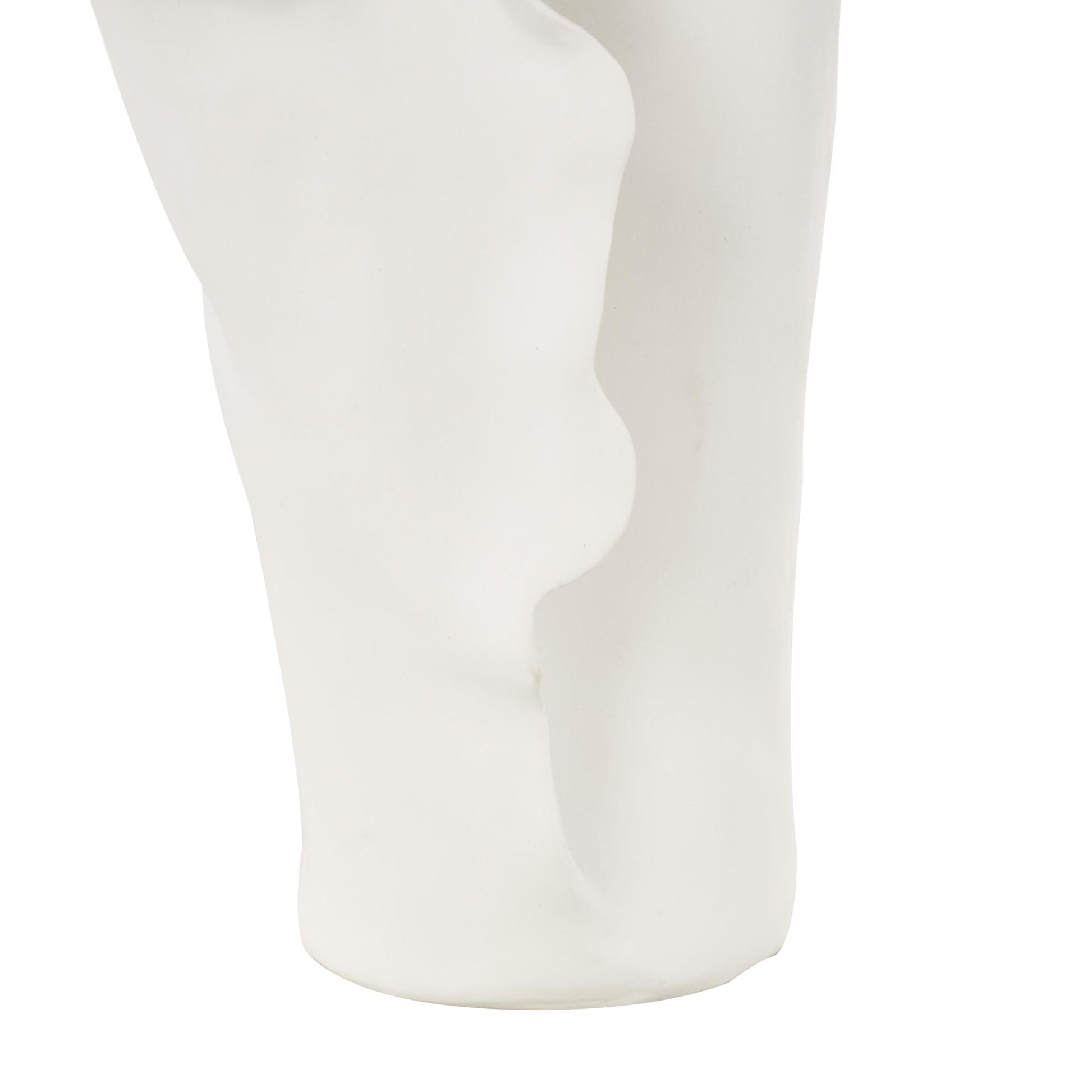 Abstract Ceramic Floral Inspired Decorative Vase with Wavy Folded Rim