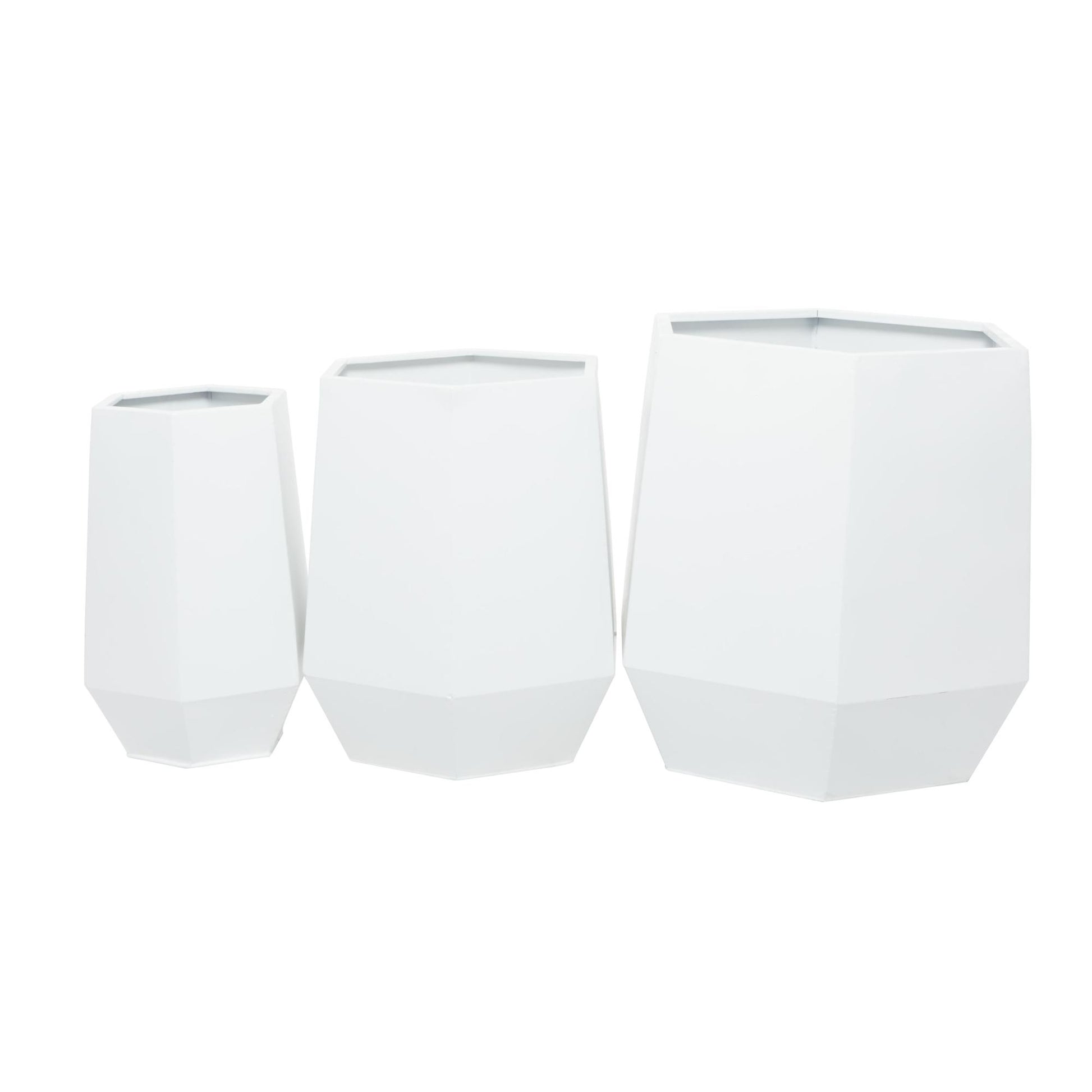 CosmoLiving by Cosmopolitan Set of 3 Metal Indoor Outdoor Planter