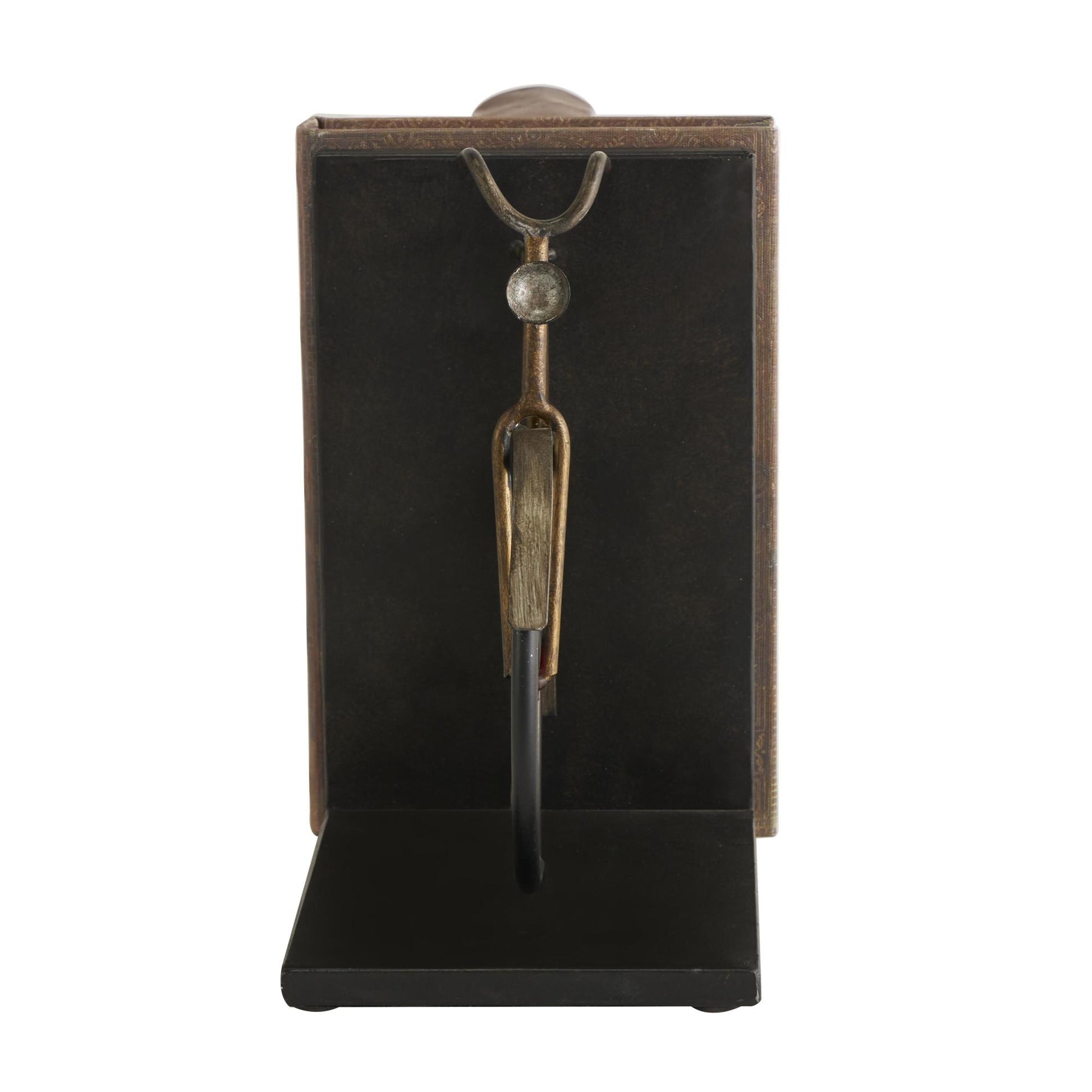 Set of 2 Bike Black Metal Weathered Decorative Bookends