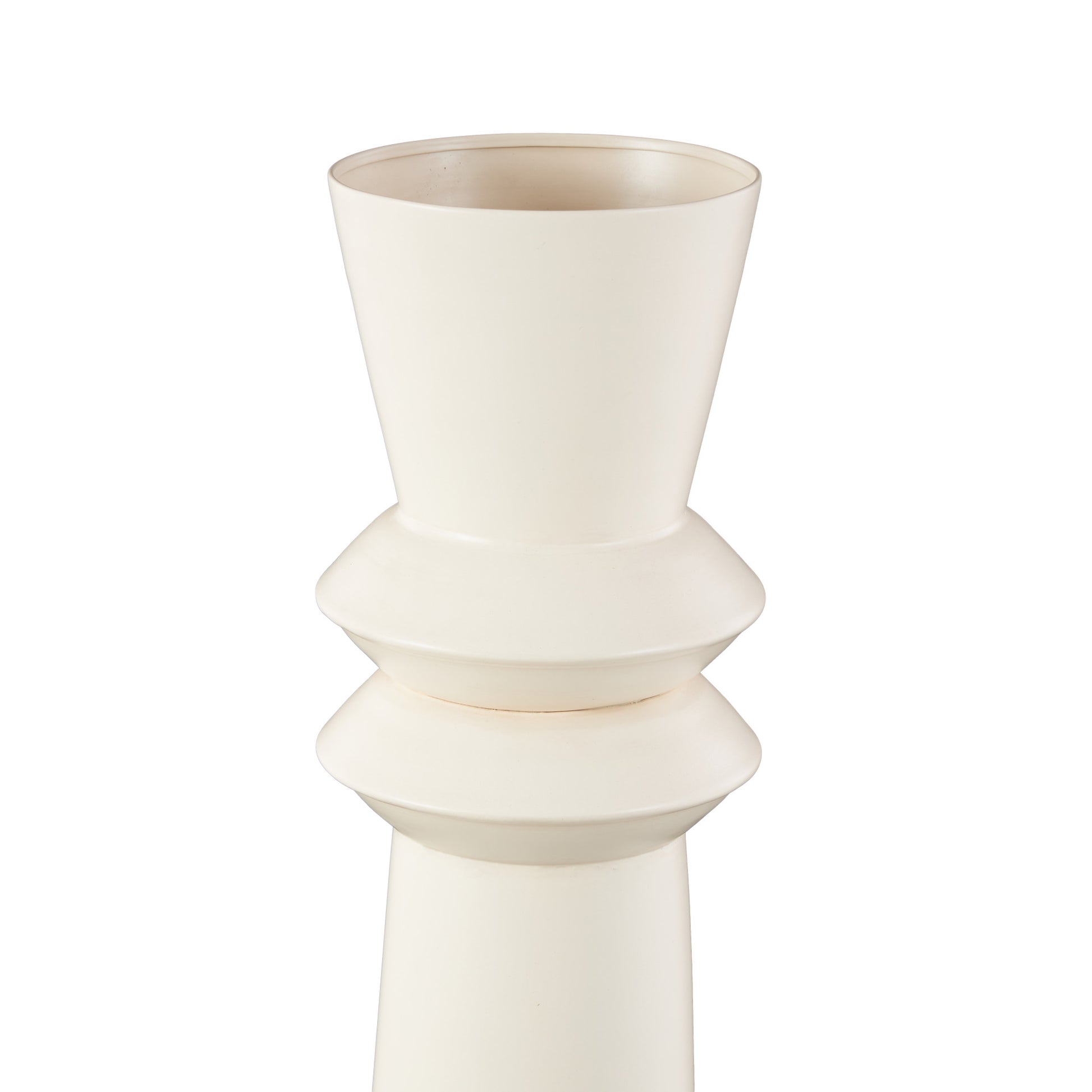 Metal Tall Art Deco Fluted Floor Decorative Vase