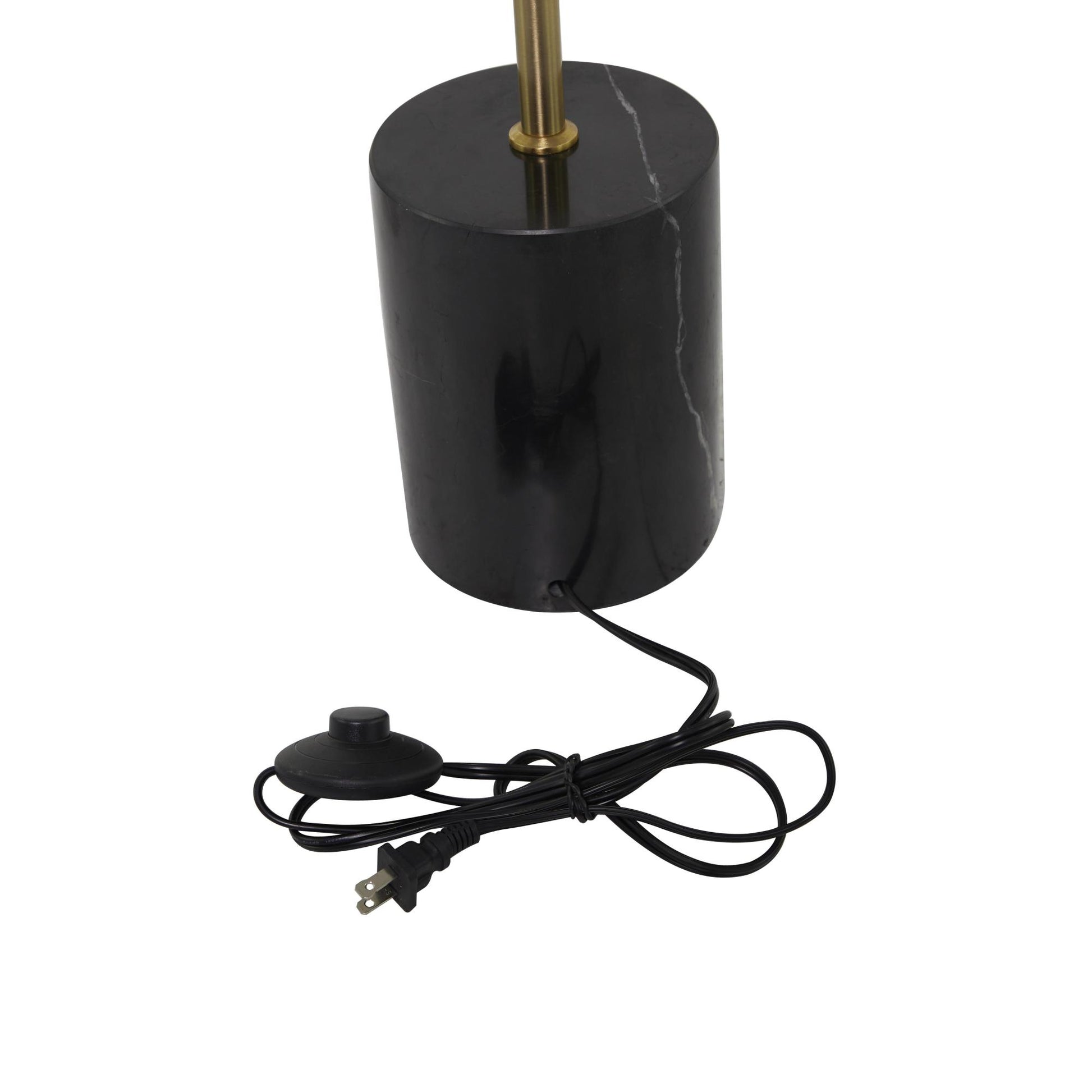 Metal Umbrella Style Room Floor Lamp with Black Marble Base