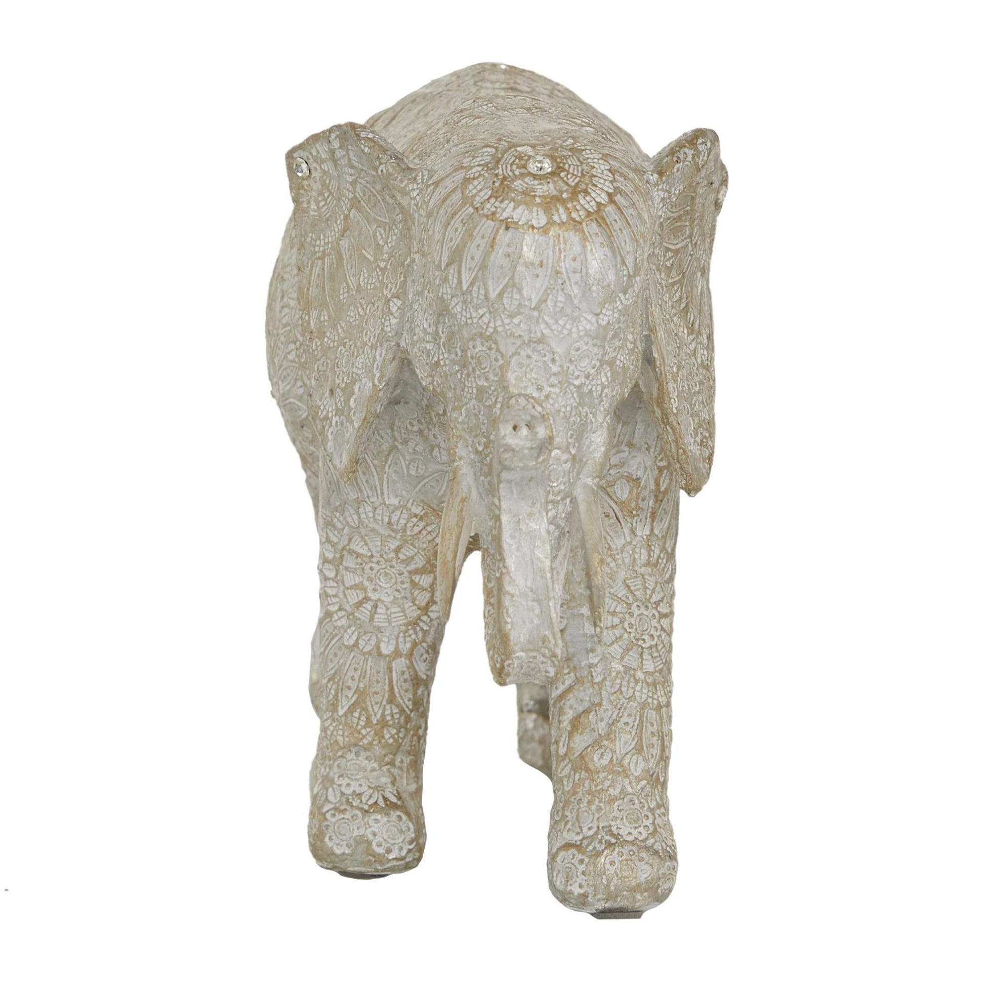 Elephant White Polyresin Decorative Sculpture