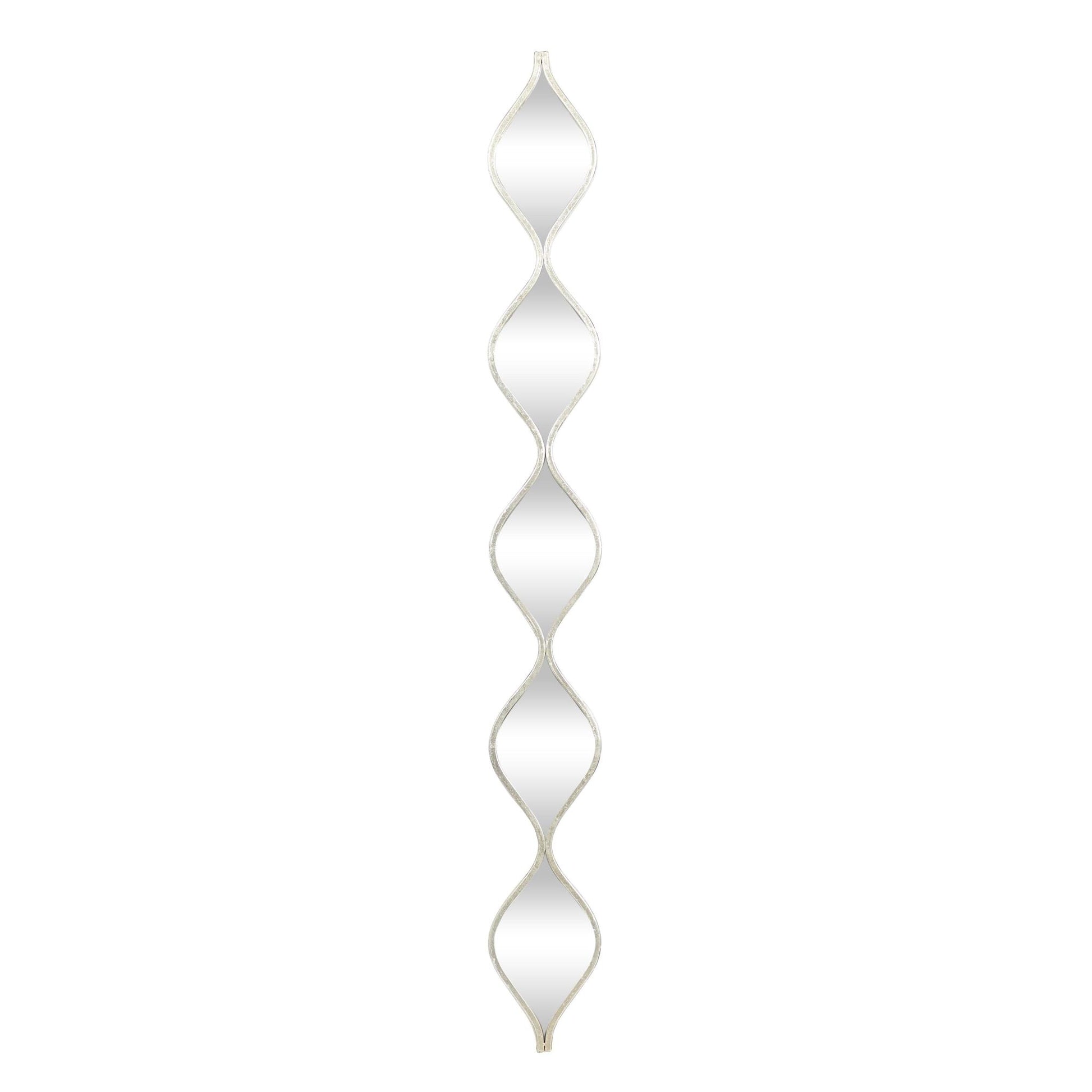 Metal Slim Stacked Chain 5 Layer Room Wall Mirror with Tear Drop Pattern 7" x 1" x 58"