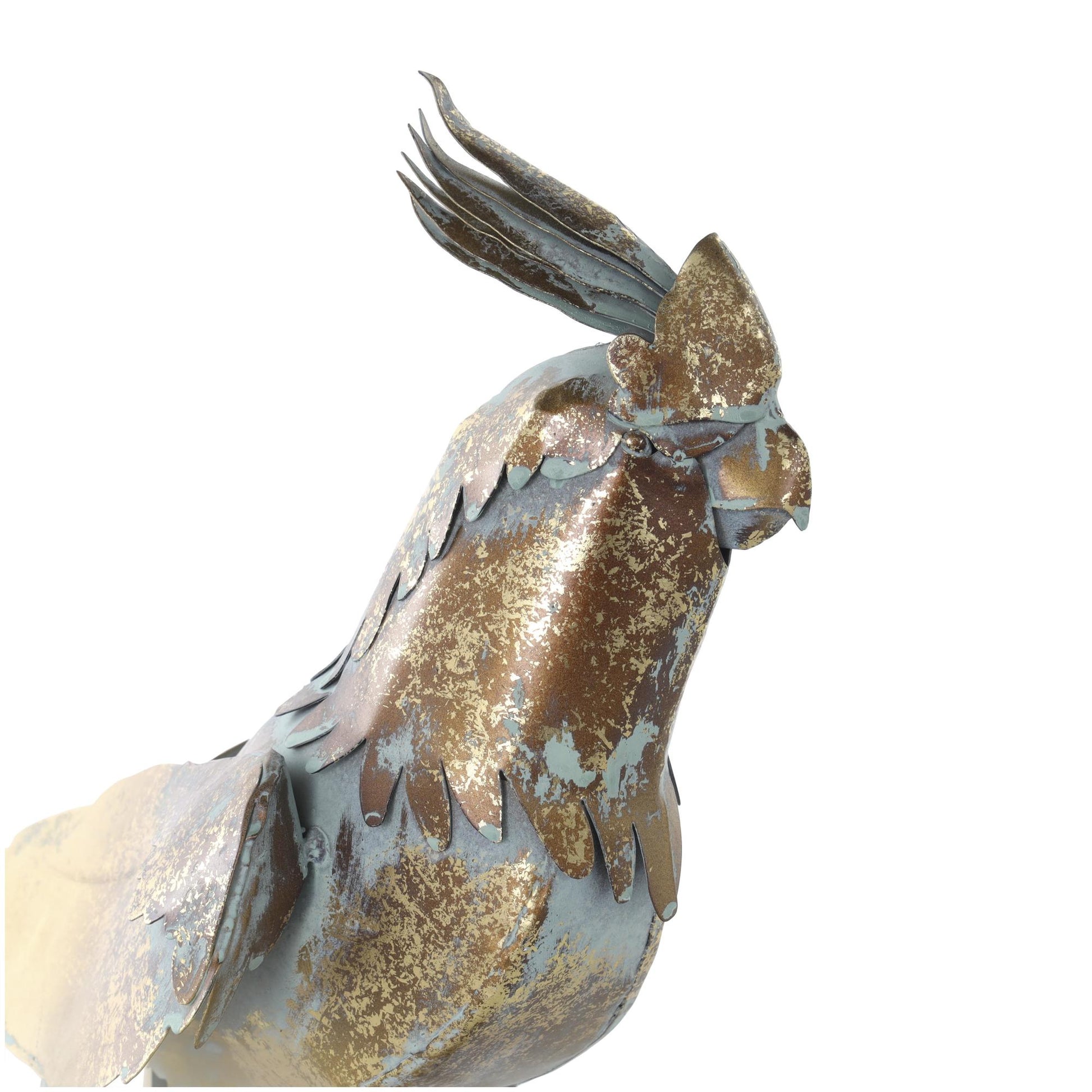 Parrot Bronze Metal Patina Decorative Garden Sculpture with Branch Base