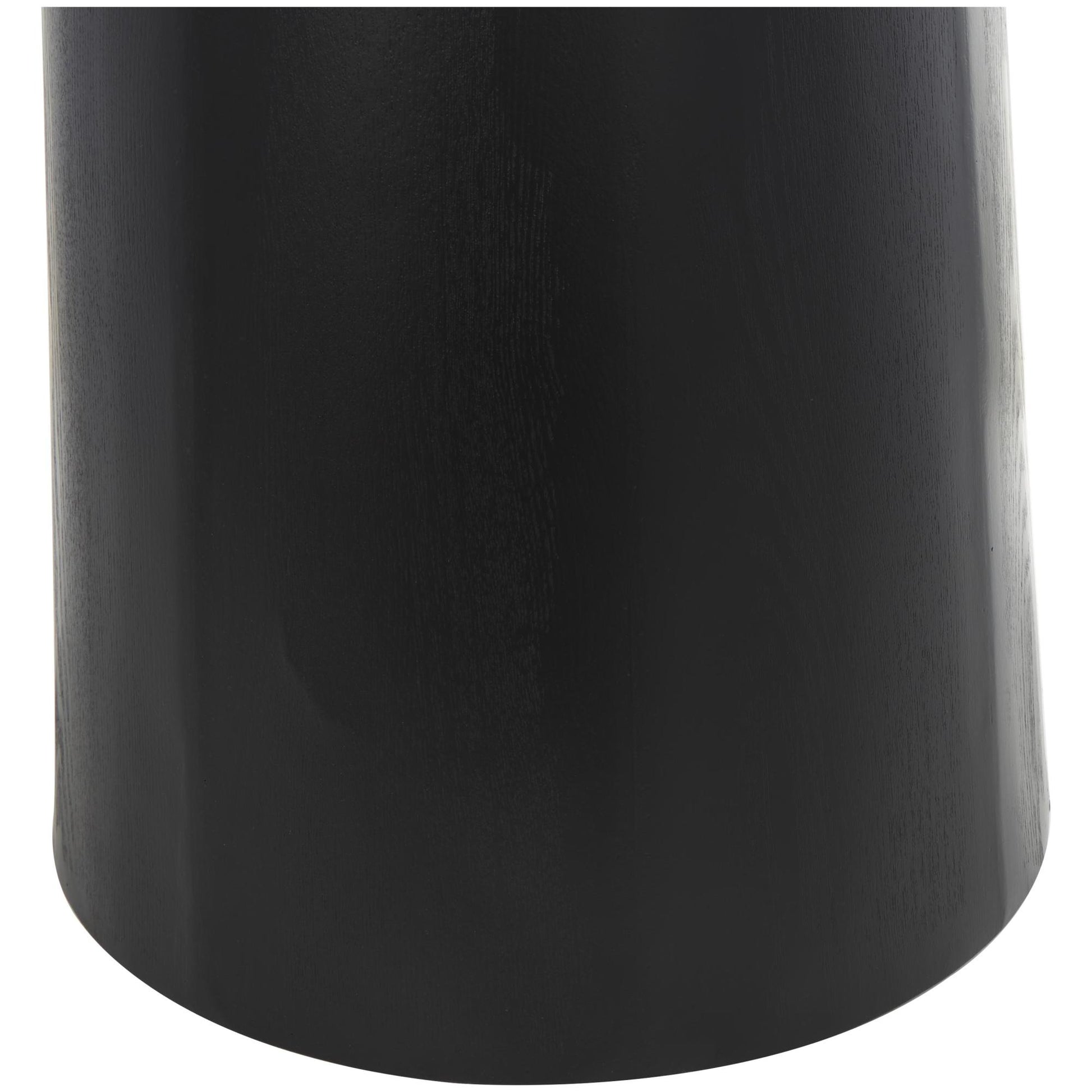 Geometric White Marble Side End Accent Table with Black Wooden Base