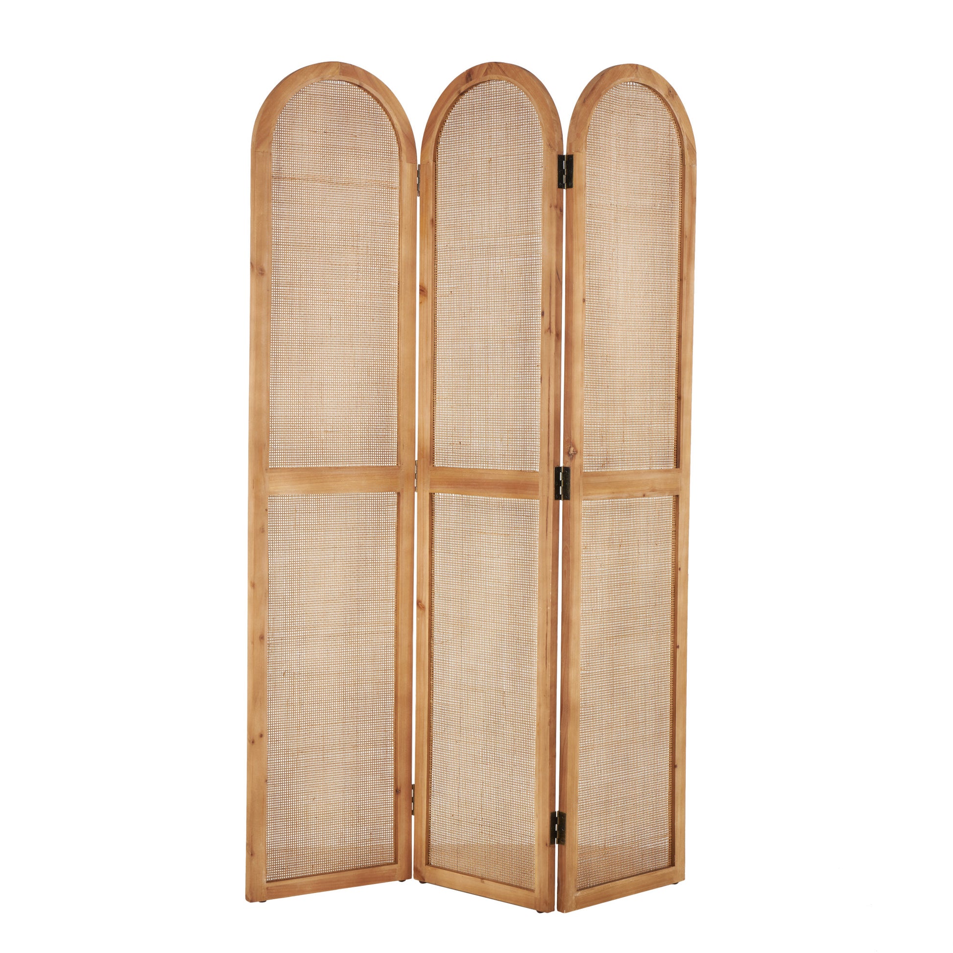 Brown Wood Foldable 3 Panel Partition Room Divider Screen