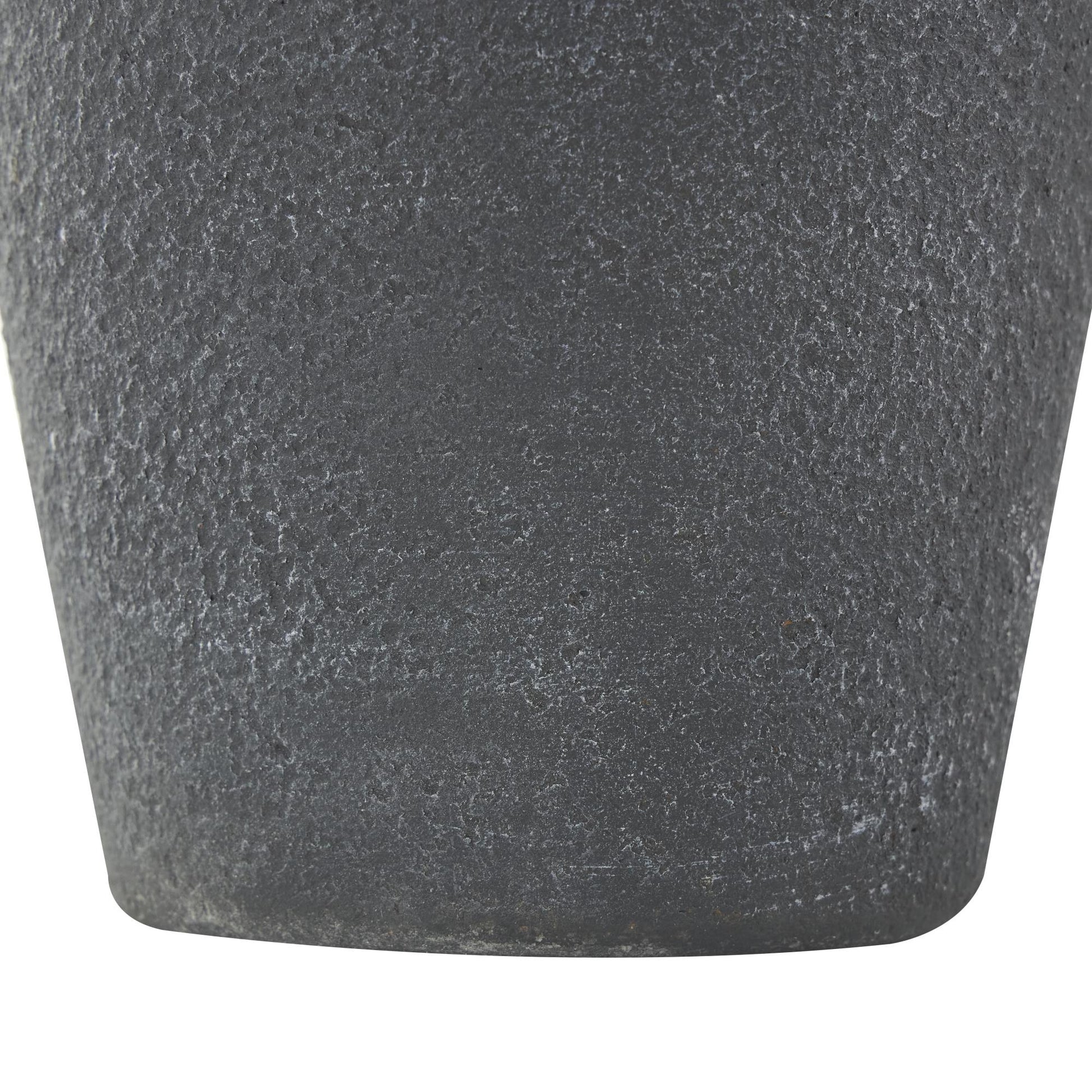 Black Ceramic Whitewashed Textured Decorative Vase