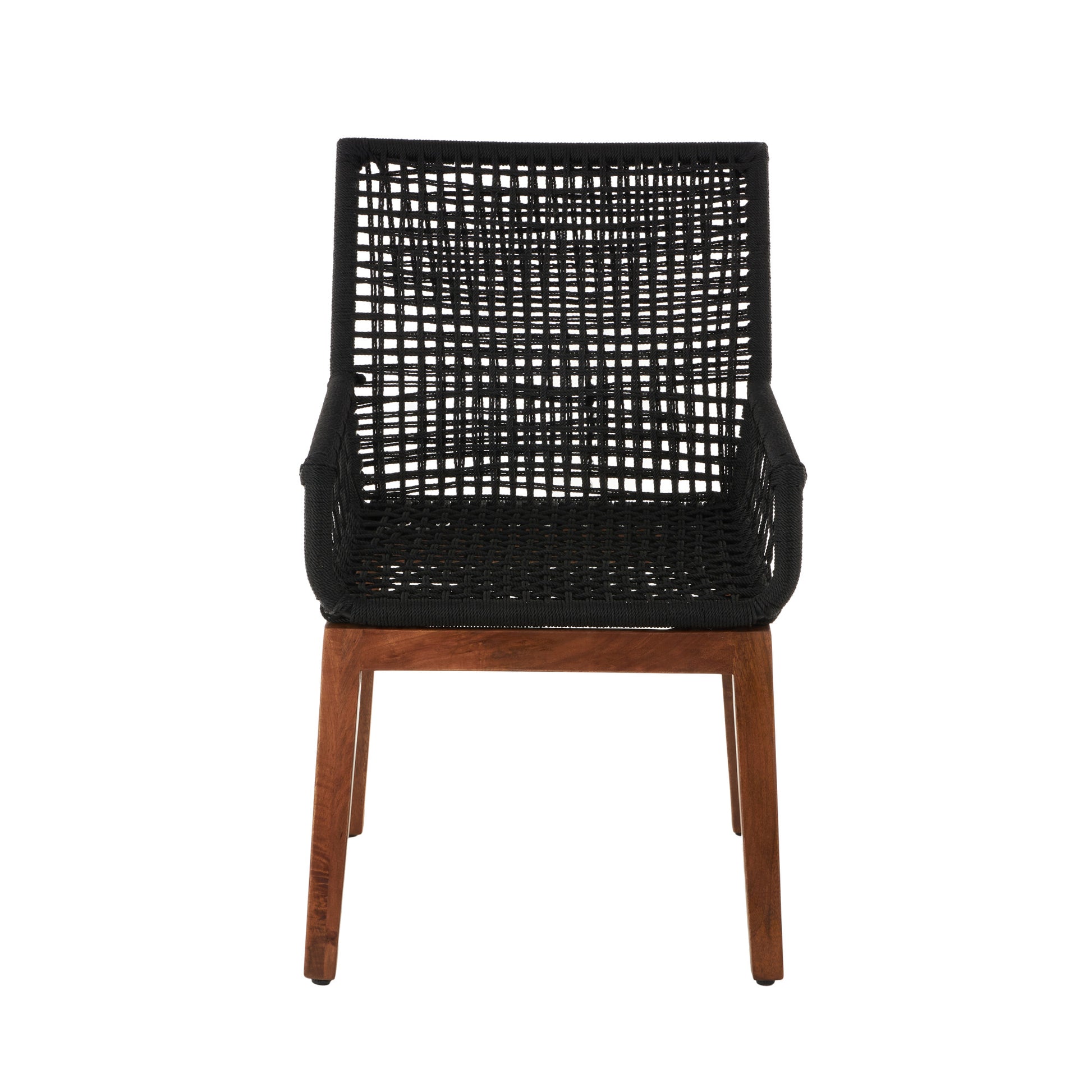 Jute Rope Handmade Woven Living Room Accent Chair with Brown Wooden Legs 28" x 23" x 36"