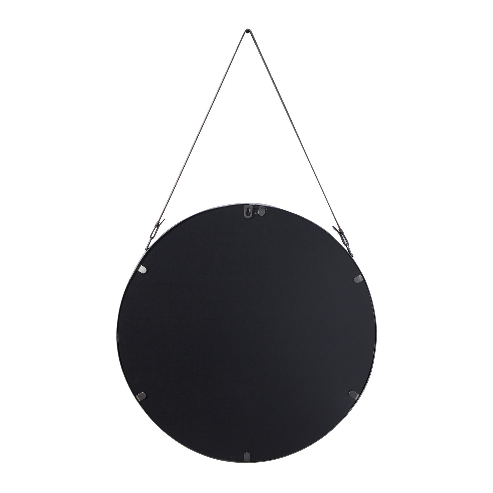Gold Metal Small Room Wall Mirror with Leather Hanging Strap