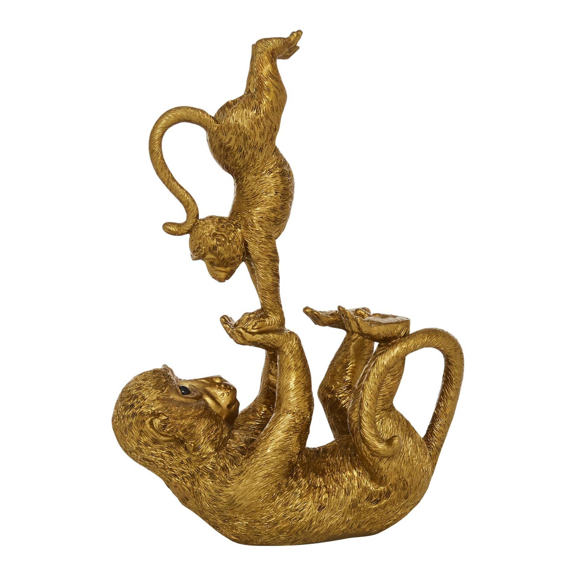 Monkey Gold Polyresin Decorative Sculpture