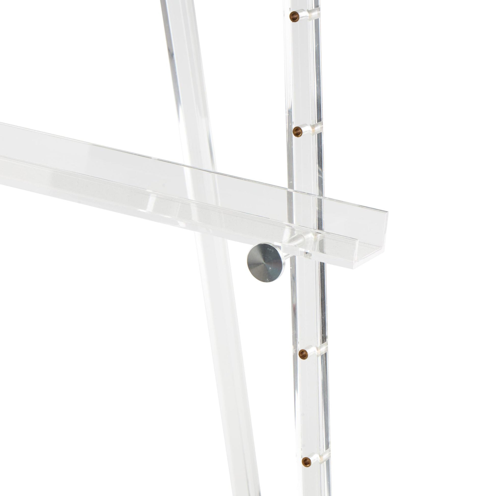 Acrylic Plastic Adjustable 7 Tier Display Easel with Gold Accents and Chain Support 24" x 20" x 57"