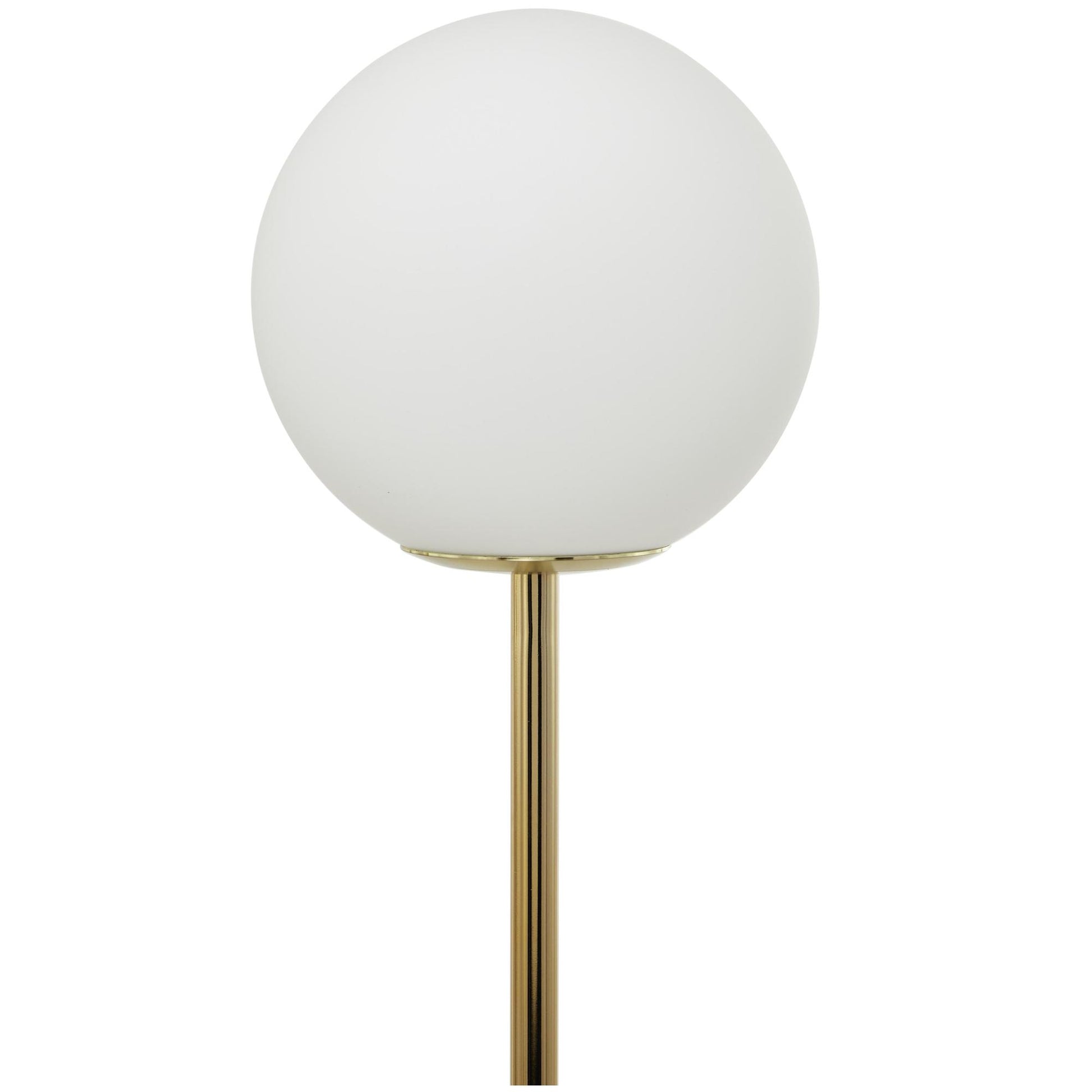 Metal Curved Orb 2 Light Room Floor Lamp with White Glass Shades and Marble Base 16" x 7" x 73"