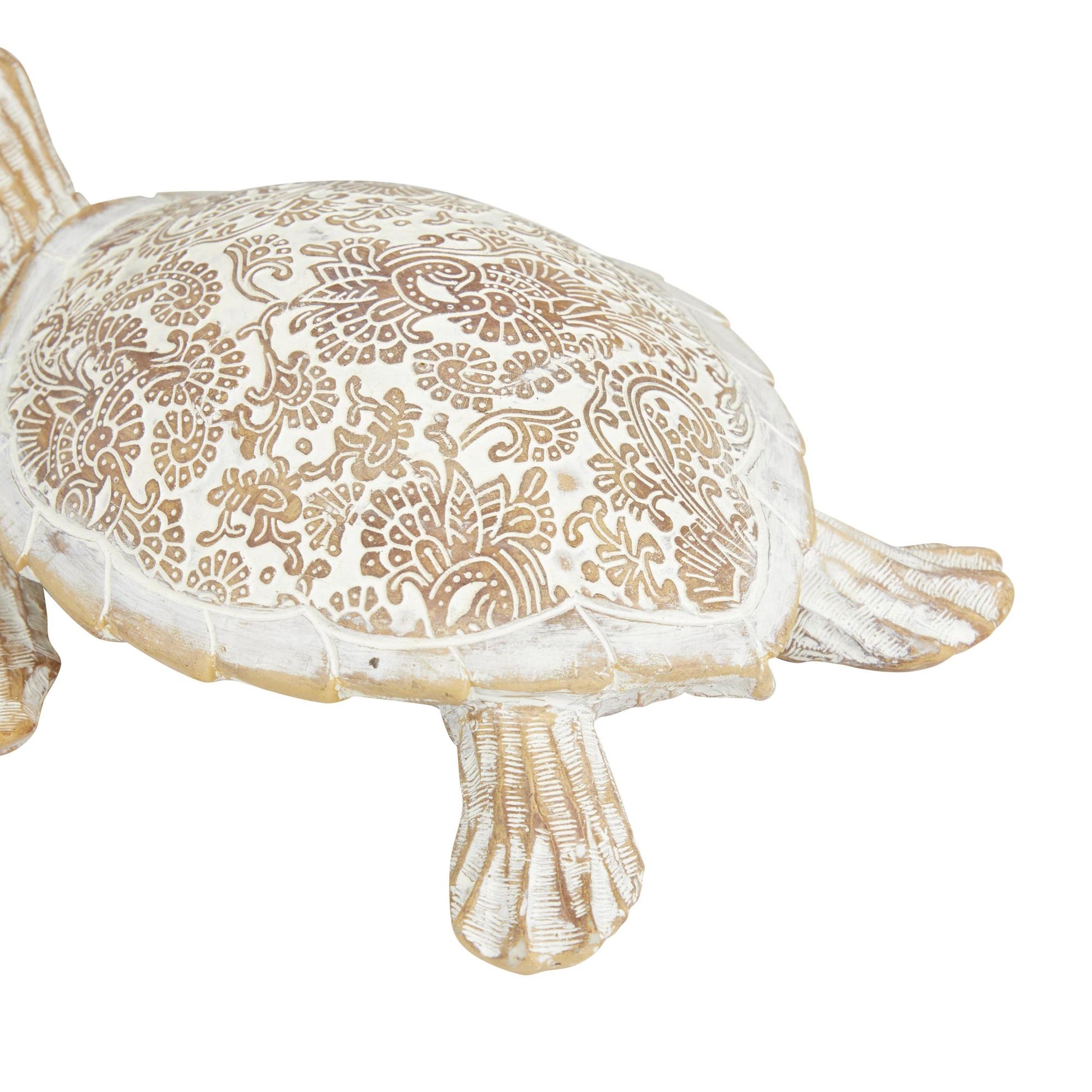Set of 3 Turtle Beige Polystone Decorative Sculpture