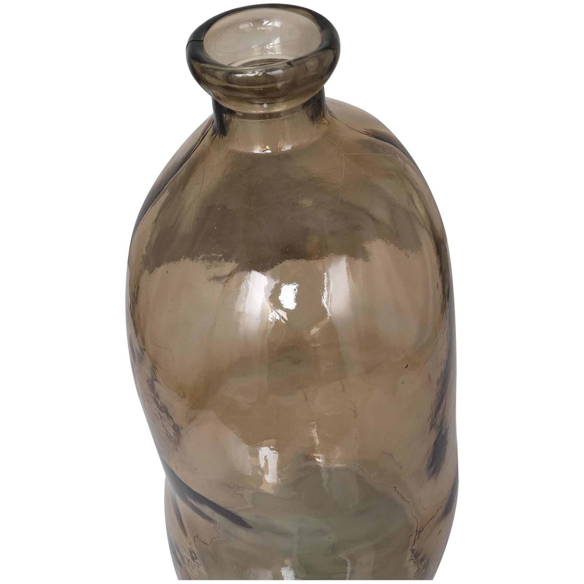 Abstract Recycled Glass Handmade Spanish Bottleneck Decorative Vase