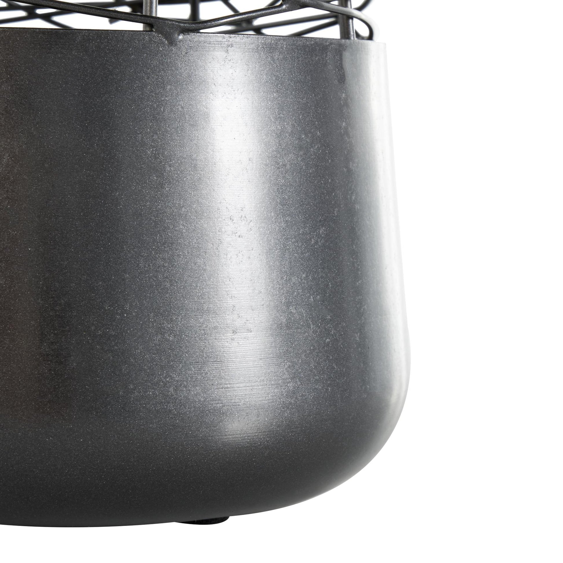 Abstract Black Metal Intertwined Wire Decorative Vase with Solid Matte Base