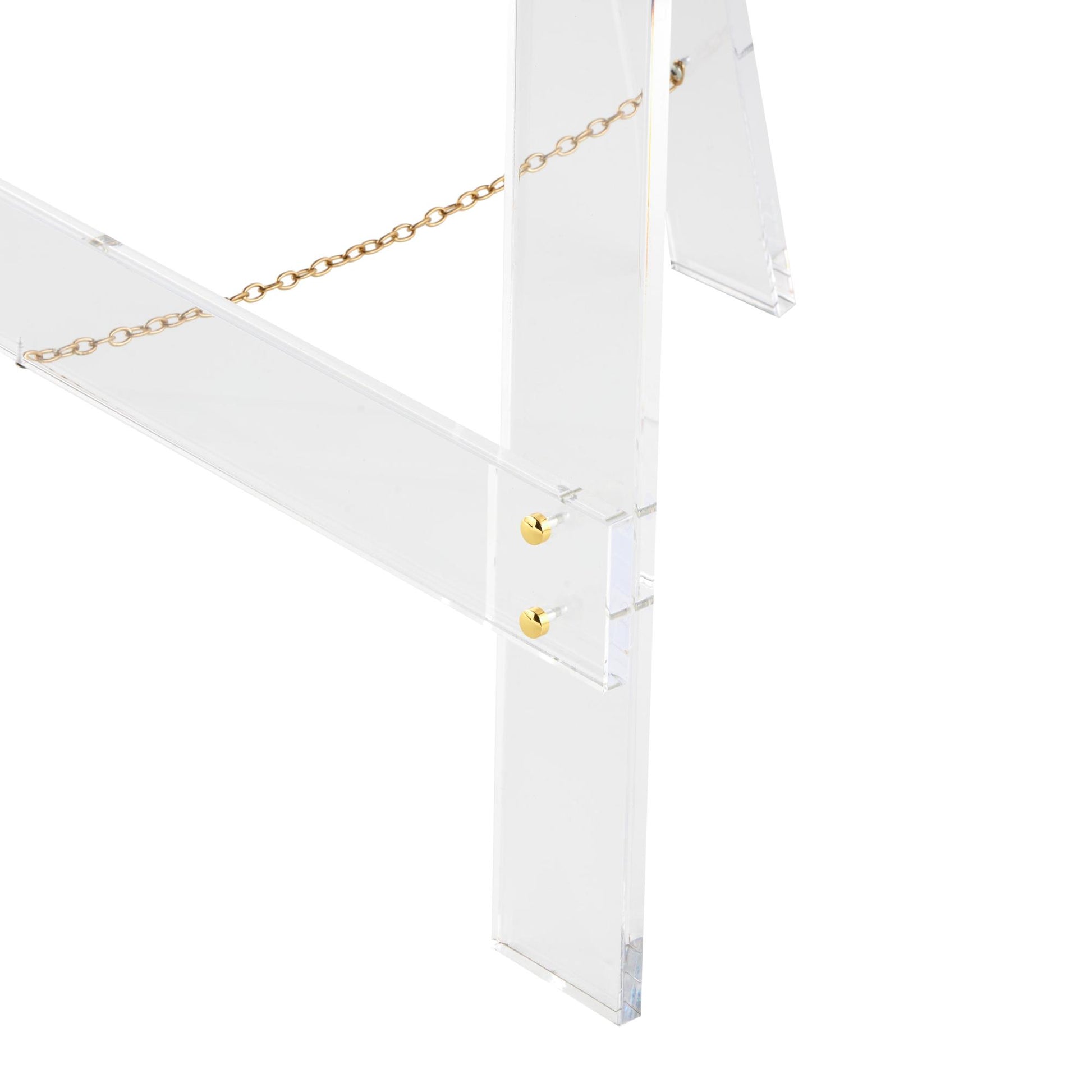 Acrylic Plastic Adjustable 7 Tier Display Easel with Gold Metal Hardware and Chain Support 24" x 17" x 57"