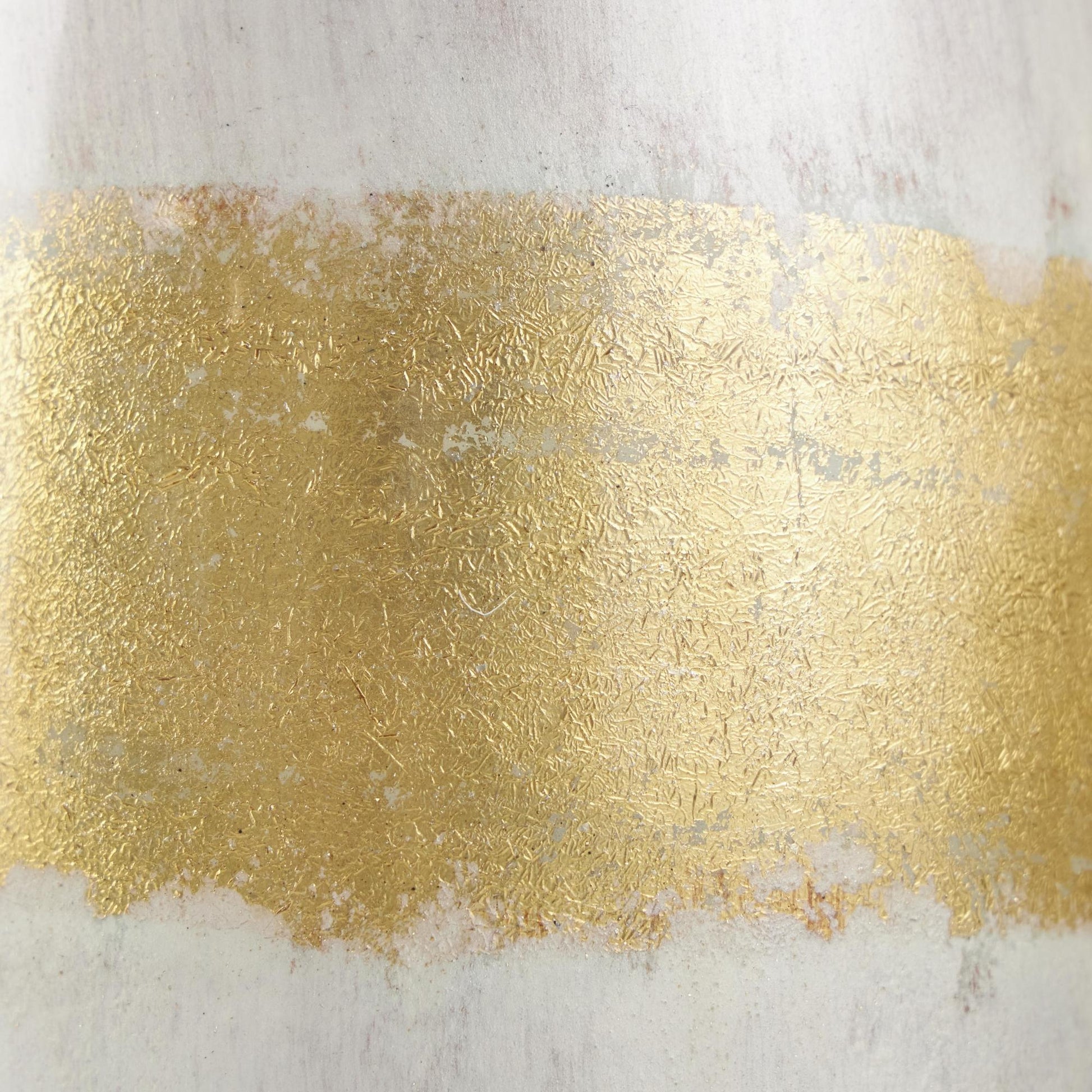 Set of 2 Metal Abstract Brushed Living Room Decorative Jars with Gold Ring Handles Set of 2 11", 13"H