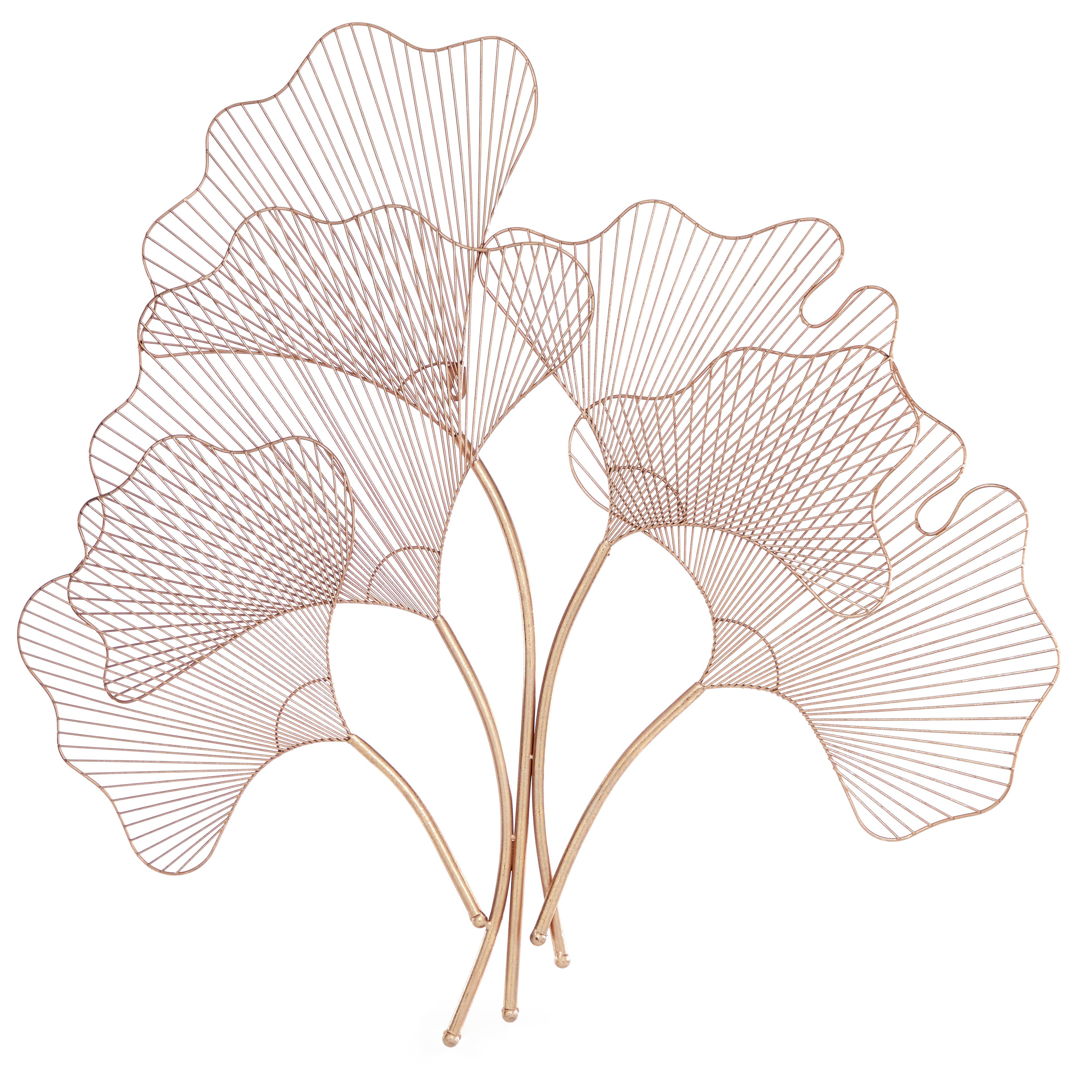 Floral Metal Wire Cutout Ginkgo Leaf Home Wall Decor