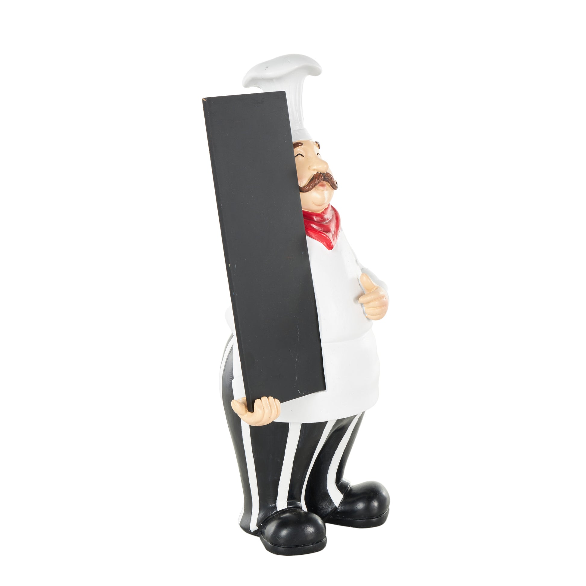 Chef White Polystone Kitchen Decorative Figurine Decorative Sculpture with Chalkboard