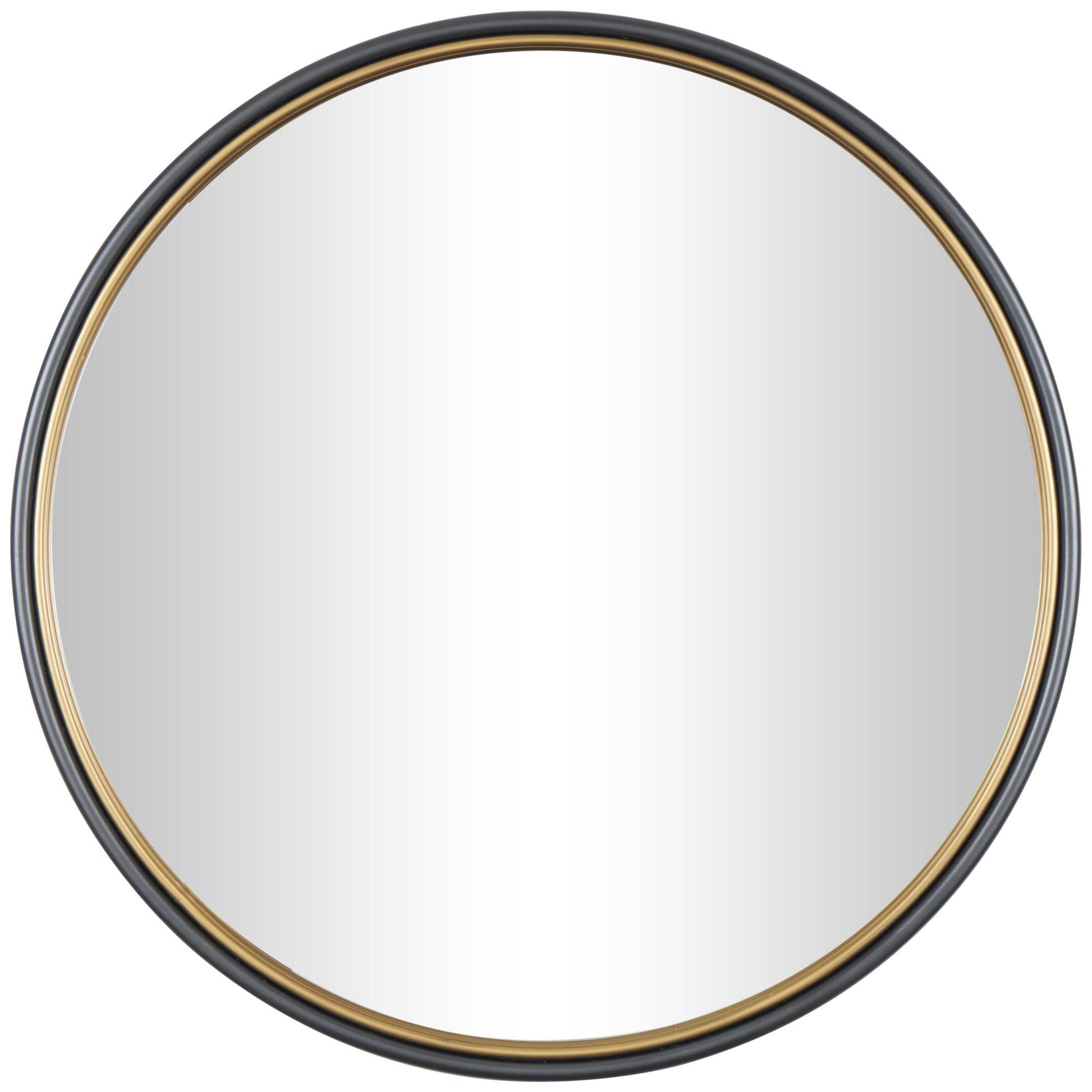 Metal Room Wall Mirror with Gold Inner Frame 46" x 2" x 46"