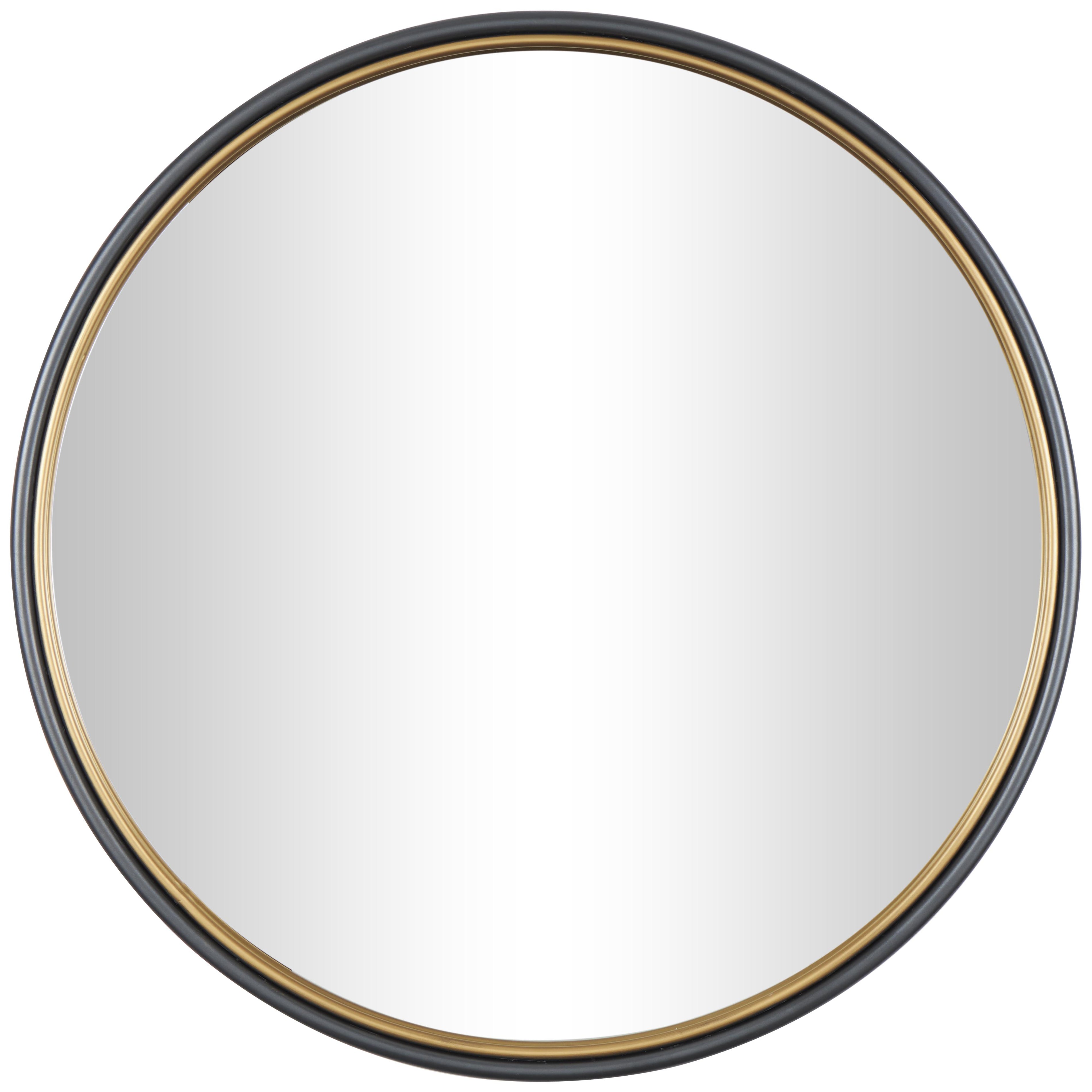 Metal Room Wall Mirror with Gold Inner Frame