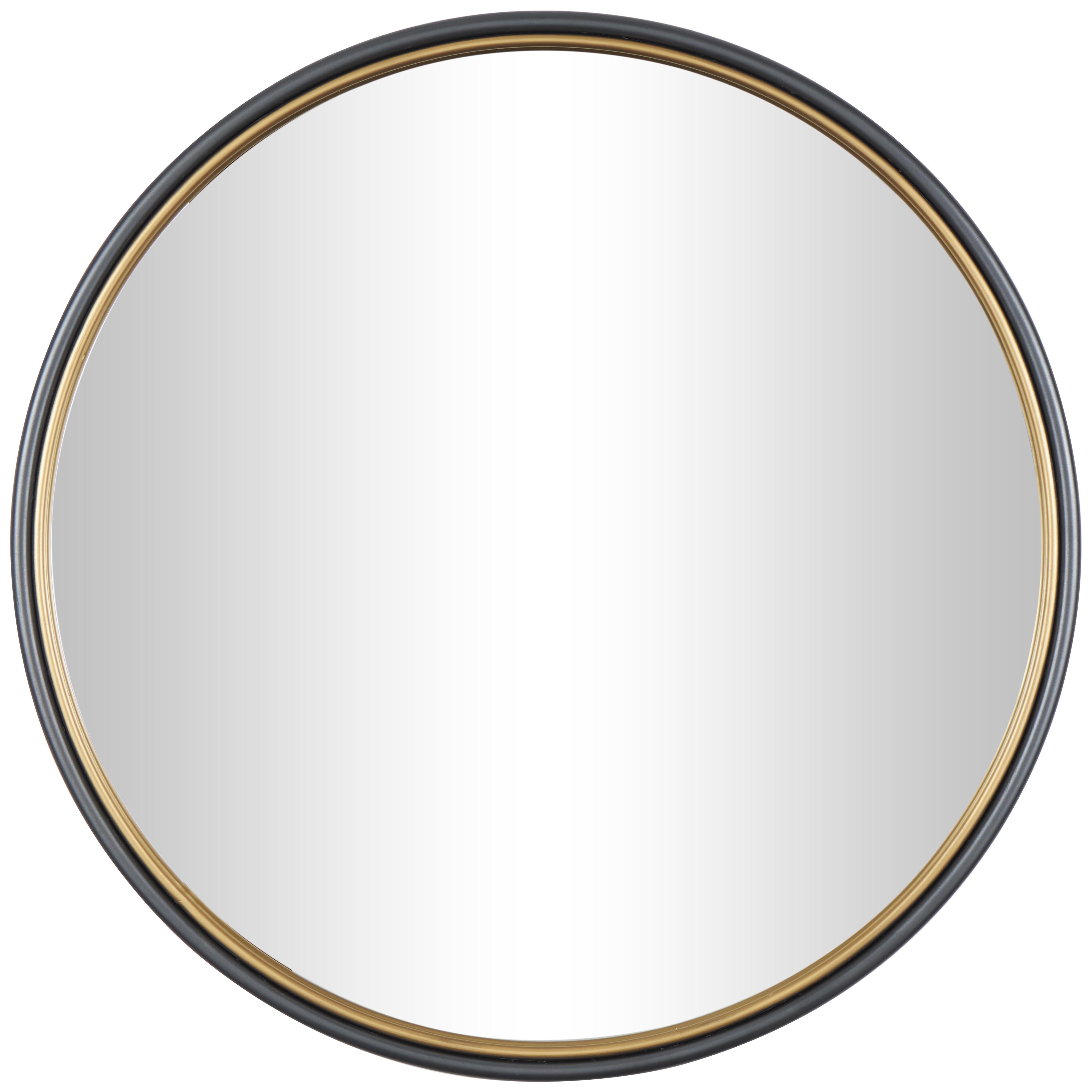 Metal Room Wall Mirror with Gold Inner Frame