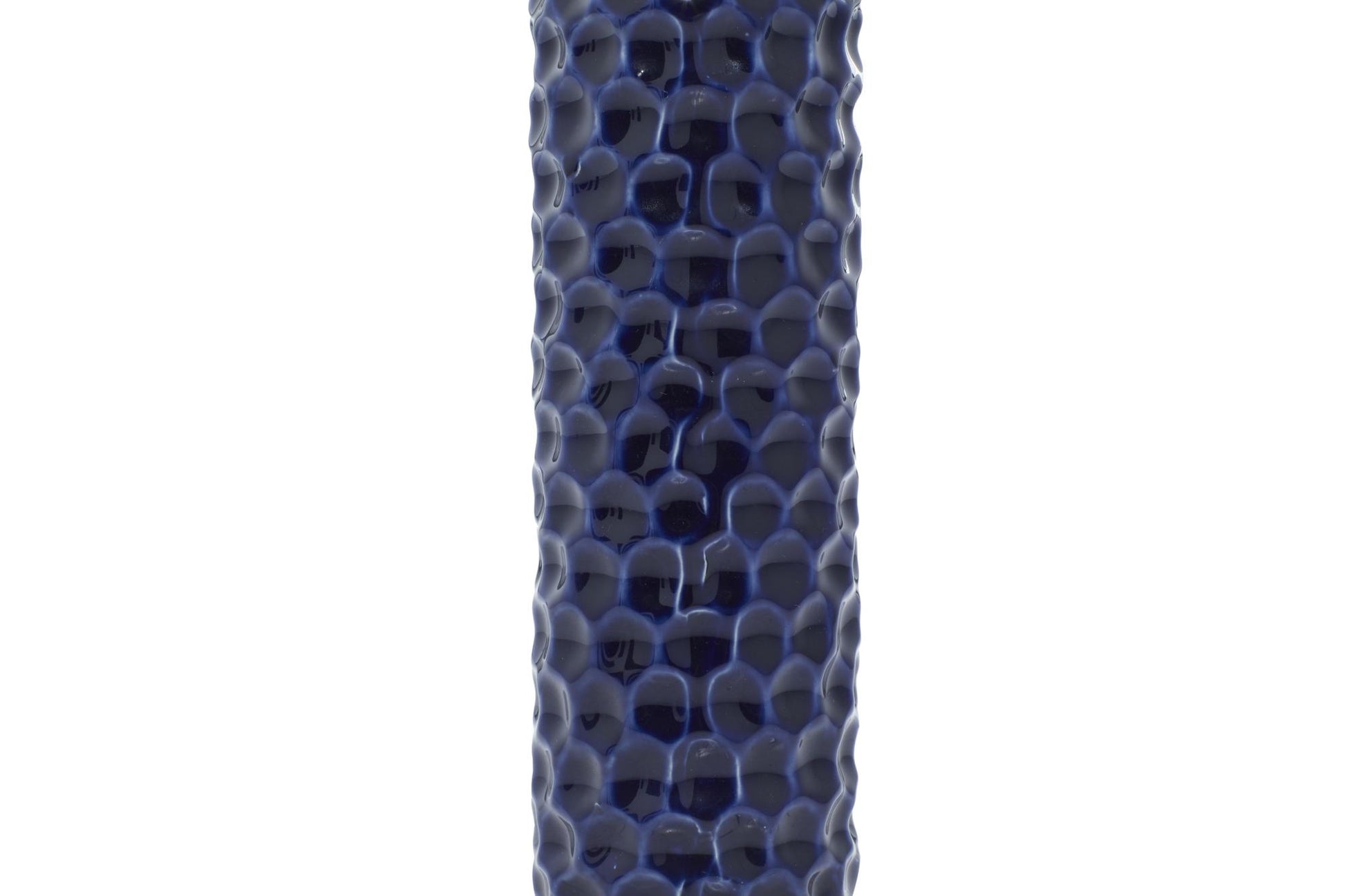 Set of 3 Dark Blue Ceramic Decorative Vase with Varying Patterns