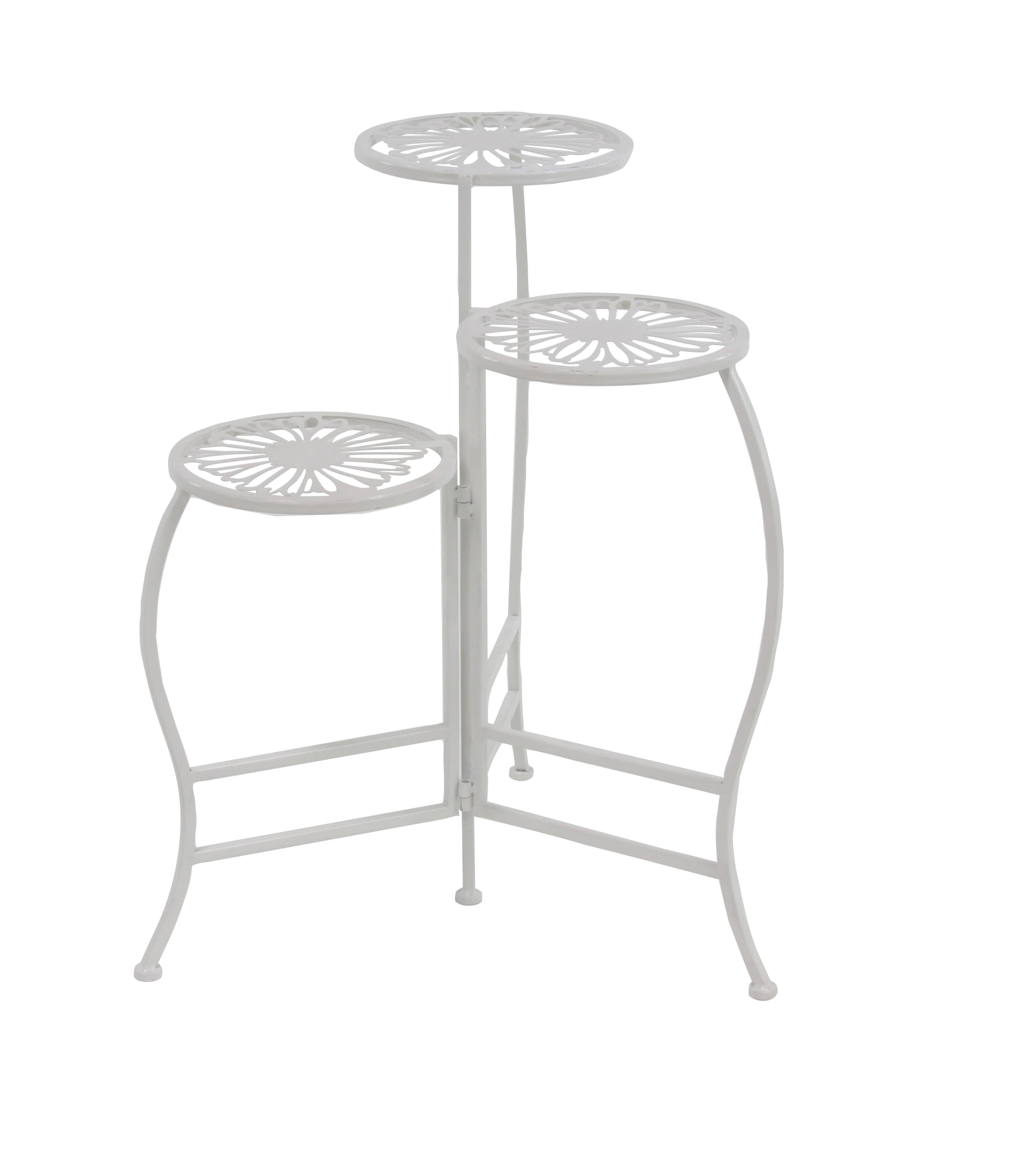 Floral Metal 3 Tier Indoor Outdoor Plantstand