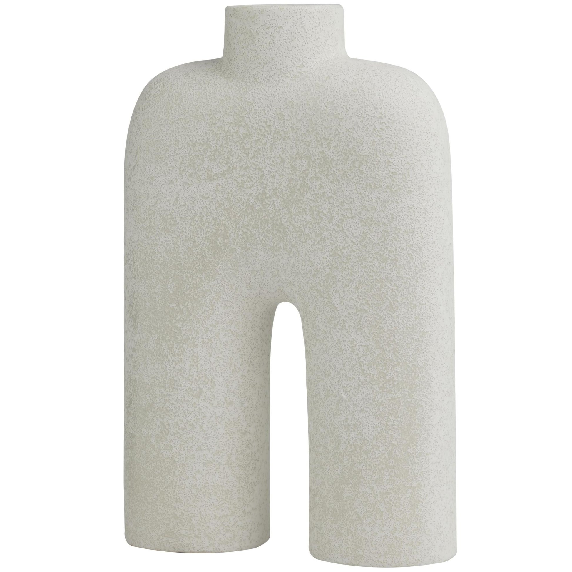 Abstract Ceramic Rounded Arched Decorative Vase with Glossy Speckled Texture