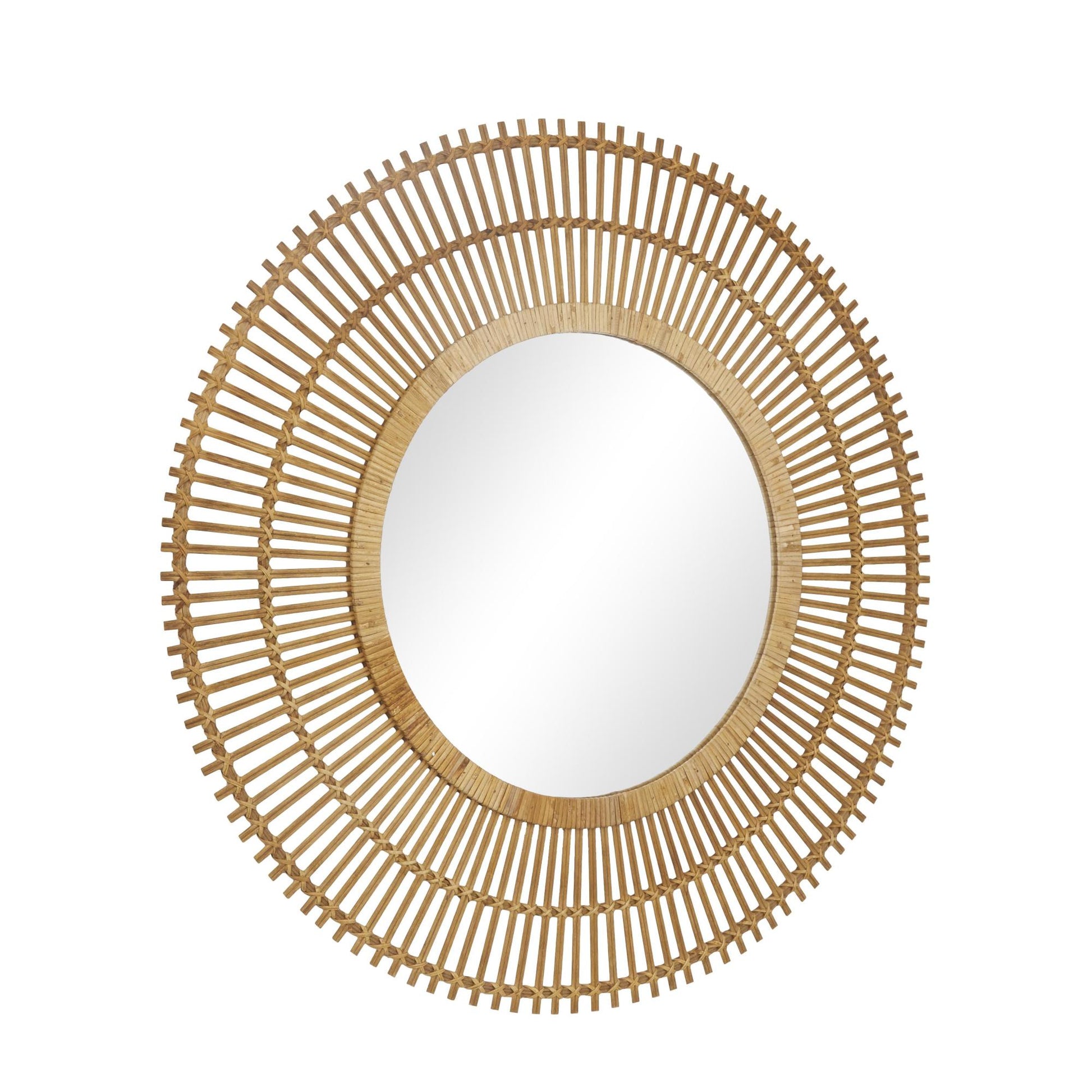 Starburst Bamboo Wood Handmade Stick Room Wall Mirror