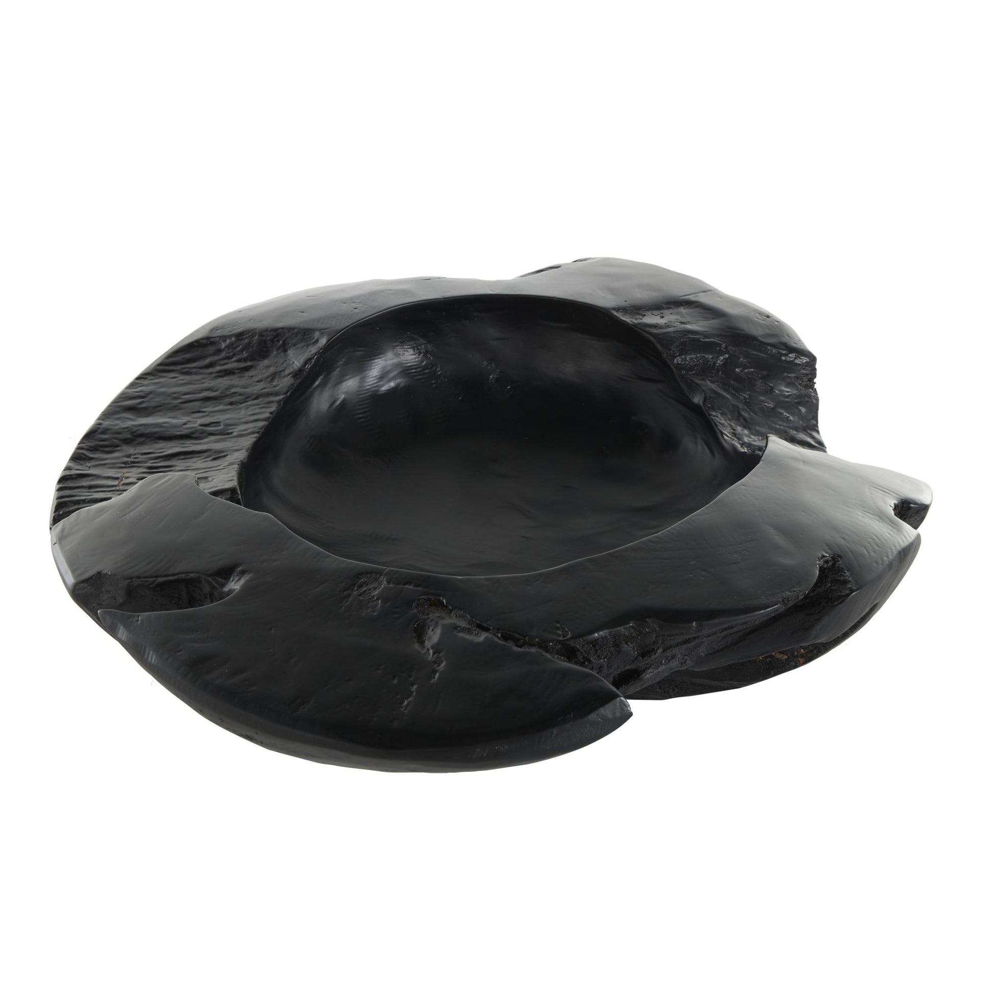 Black Teak Wood Handmade Live Edge Large Decorative Bowl