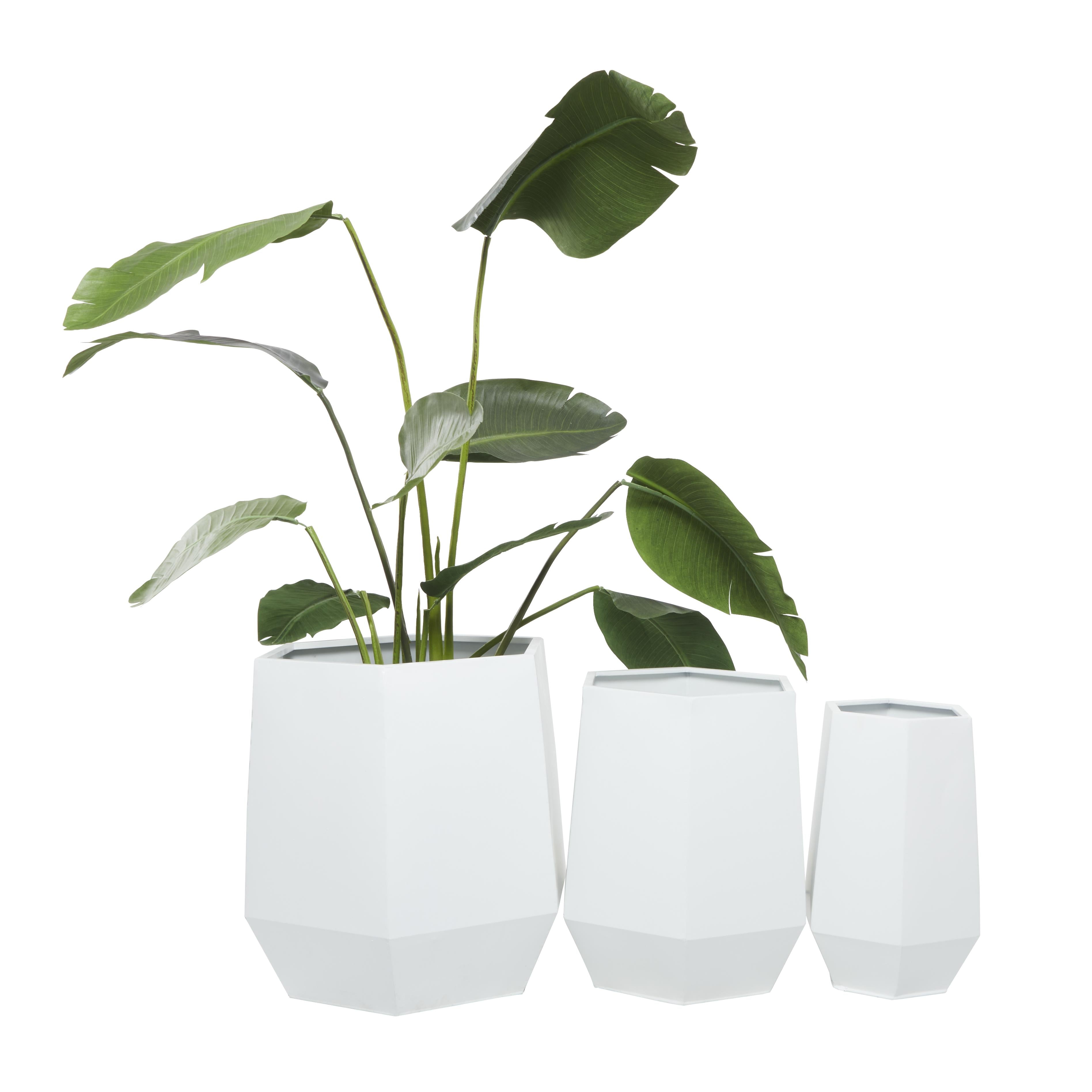 CosmoLiving by Cosmopolitan Set of 3 Metal Indoor Outdoor Planter
