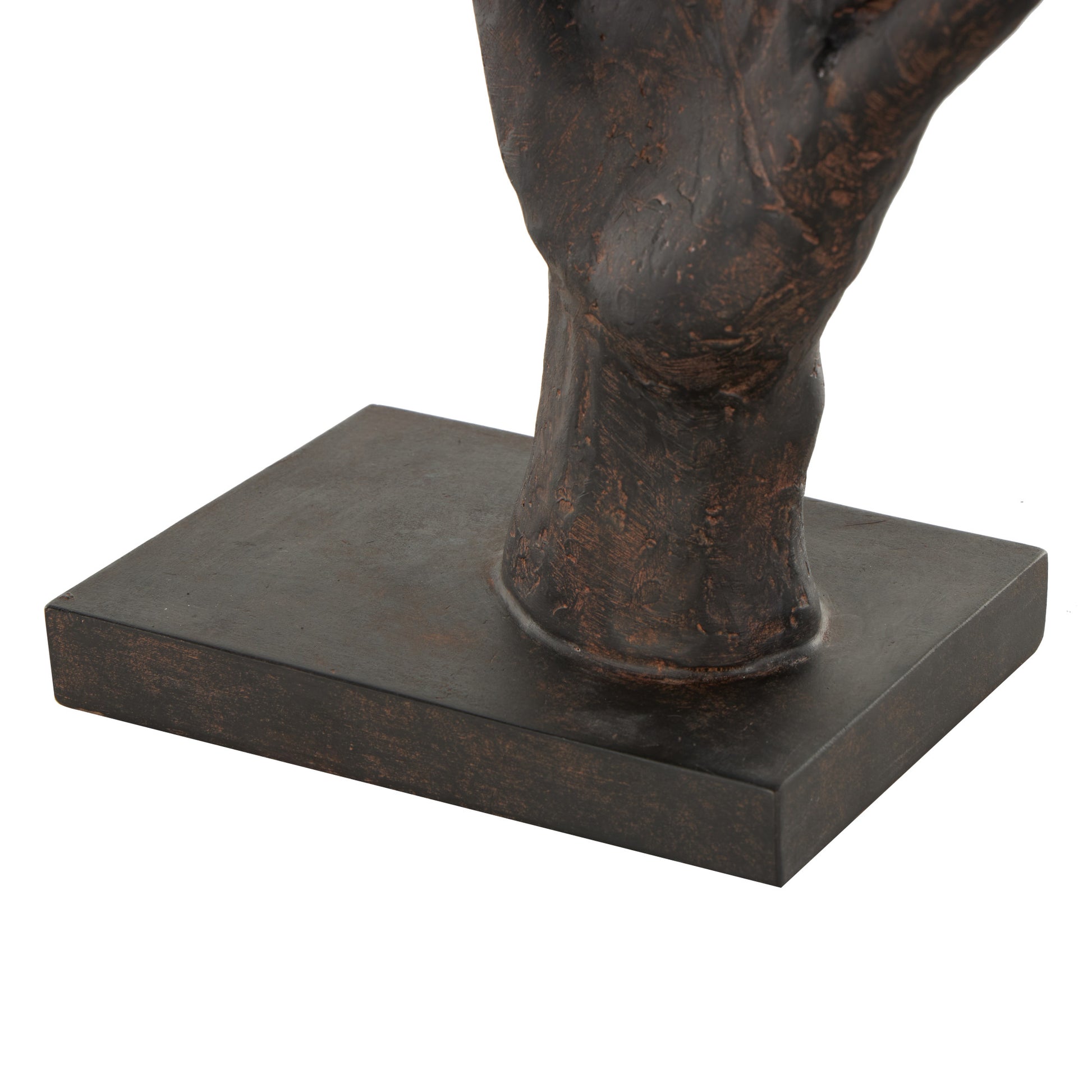 Hands Dark Brown Polystone Sign Decorative Sculpture with Butterrfly Accents