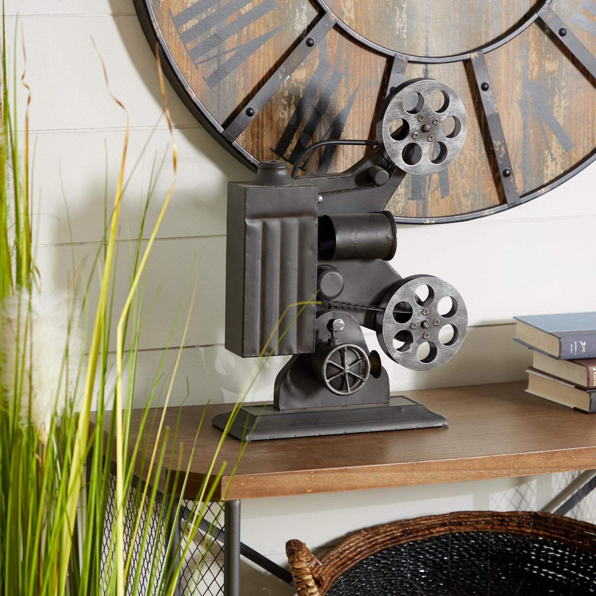 Film Black Metal Camera Decorative Sculpture