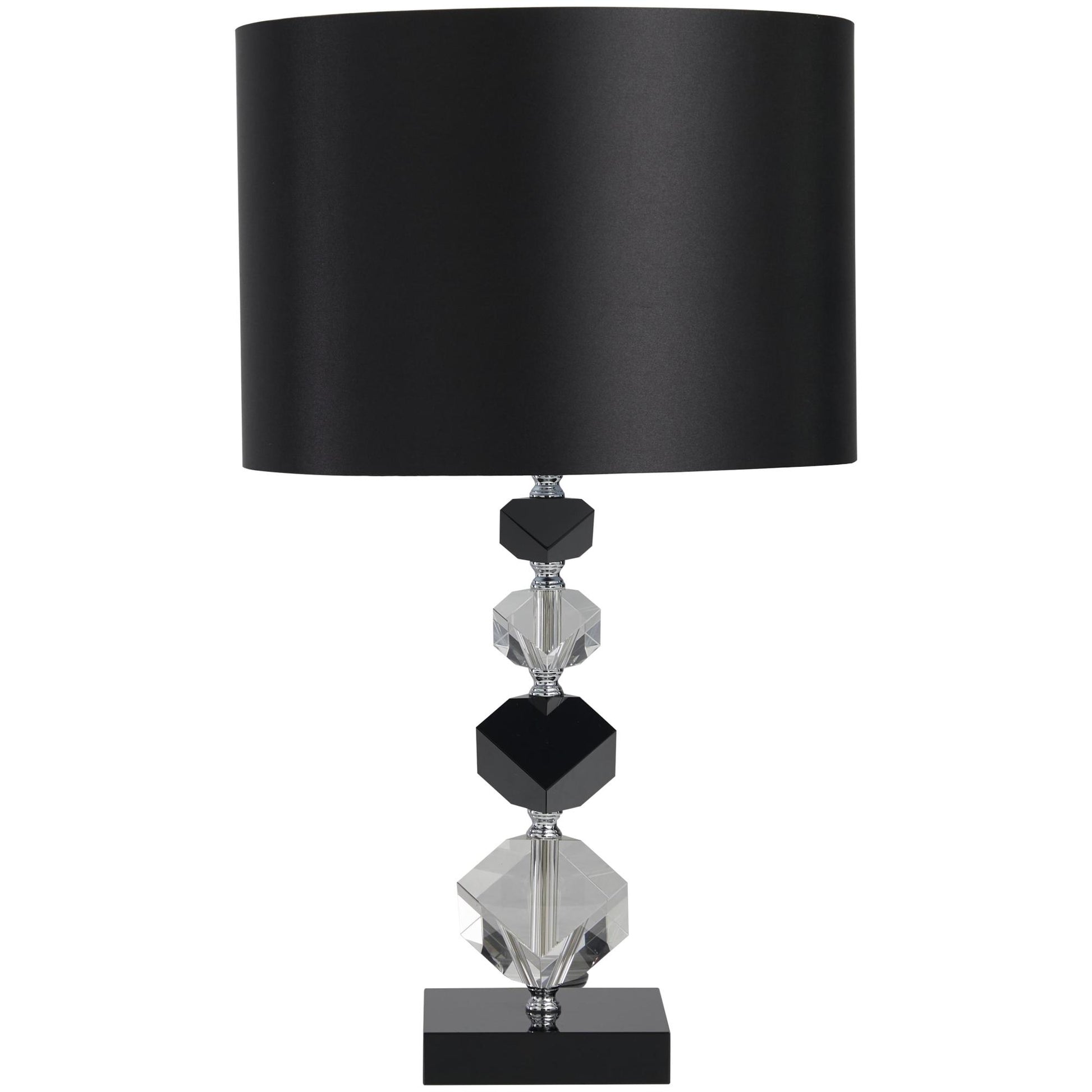 Crystal Geometric Diamond Inspired Room Table Lamp with Black Crystal Base 13" x 8" x 23"