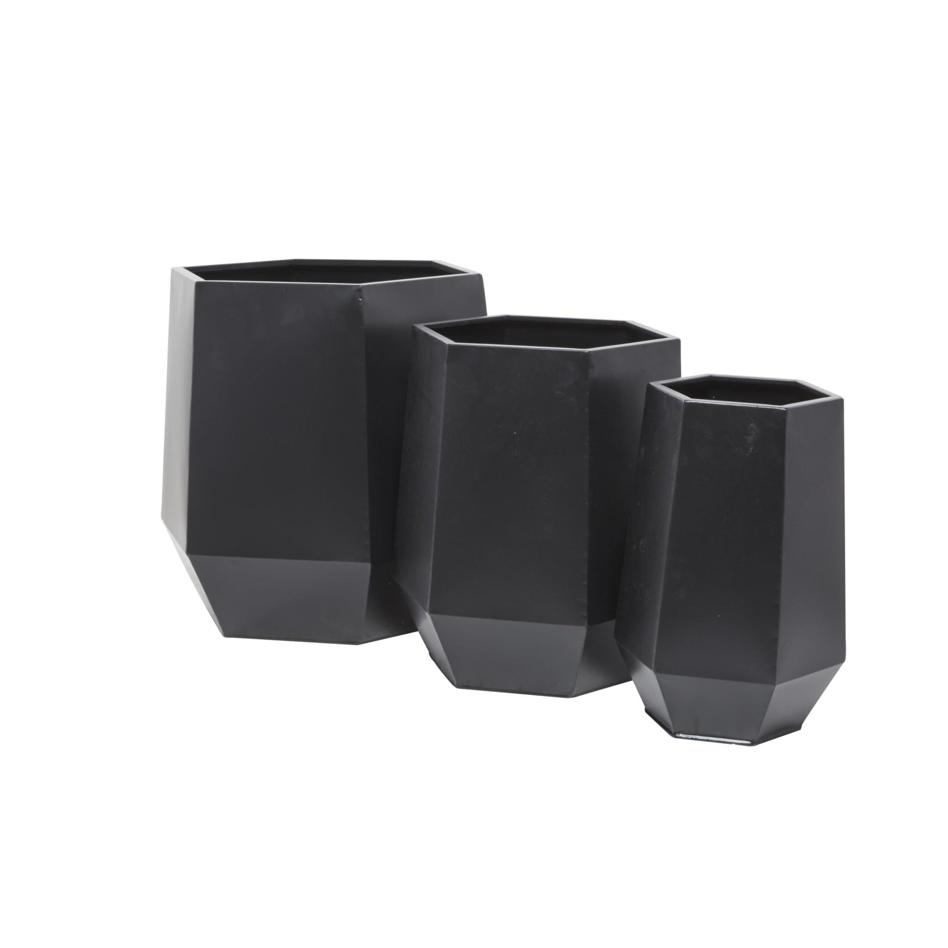 CosmoLiving by Cosmopolitan Set of 3 Metal Indoor Outdoor Planter