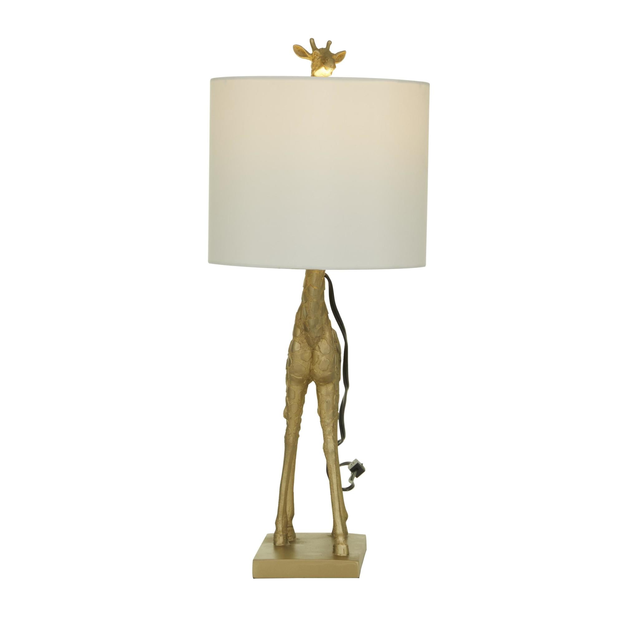 Giraffe Gold Polyresin Room Table Lamp