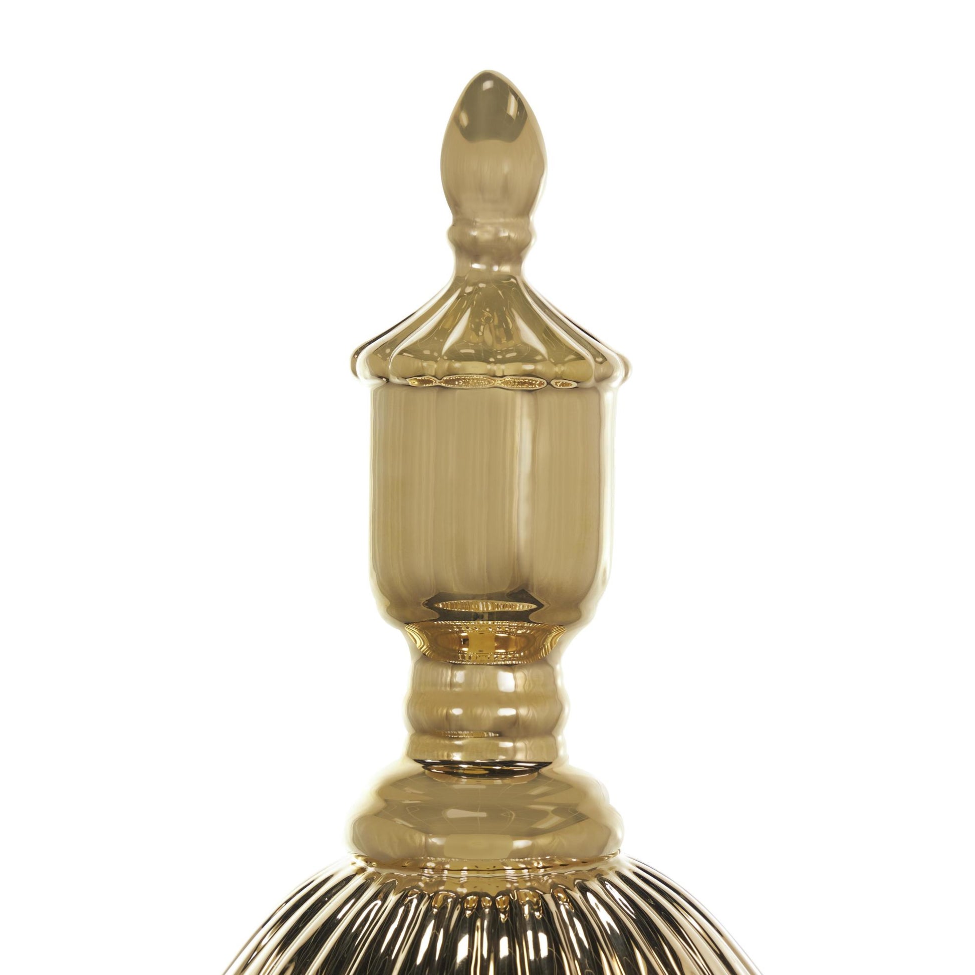 Ceramic Tall Fluted Urn Living Room Decorative Jars with Grooves and Lid