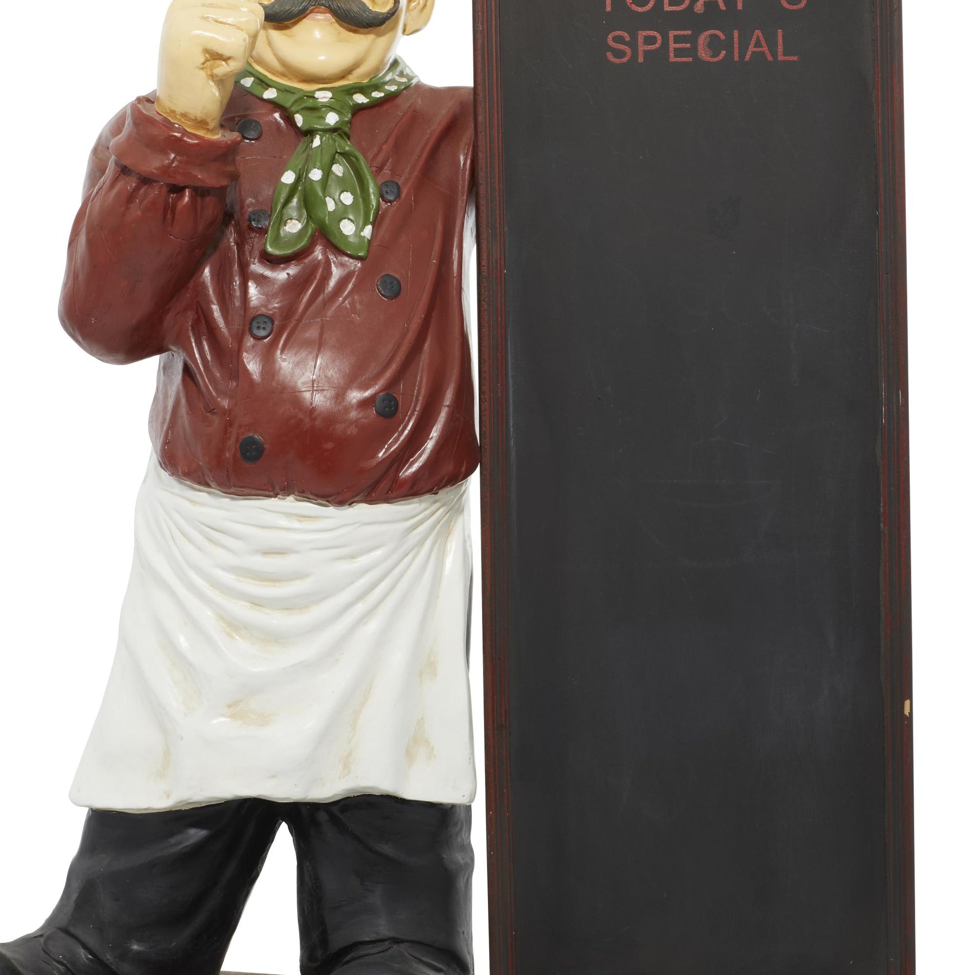 Chef Multi Colored Polystone Decorative Sculpture with Chalkboard