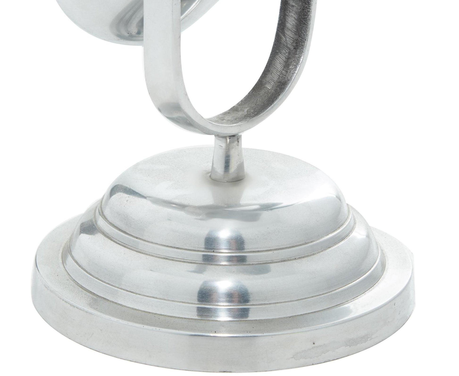 Microphone Silver Aluminum Metal Decorative Sculpture