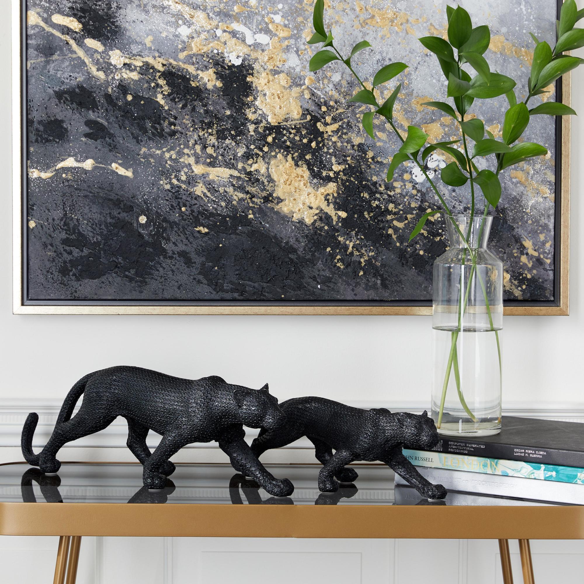 Set of 2 Leopard Polyresin Decorative Sculpture