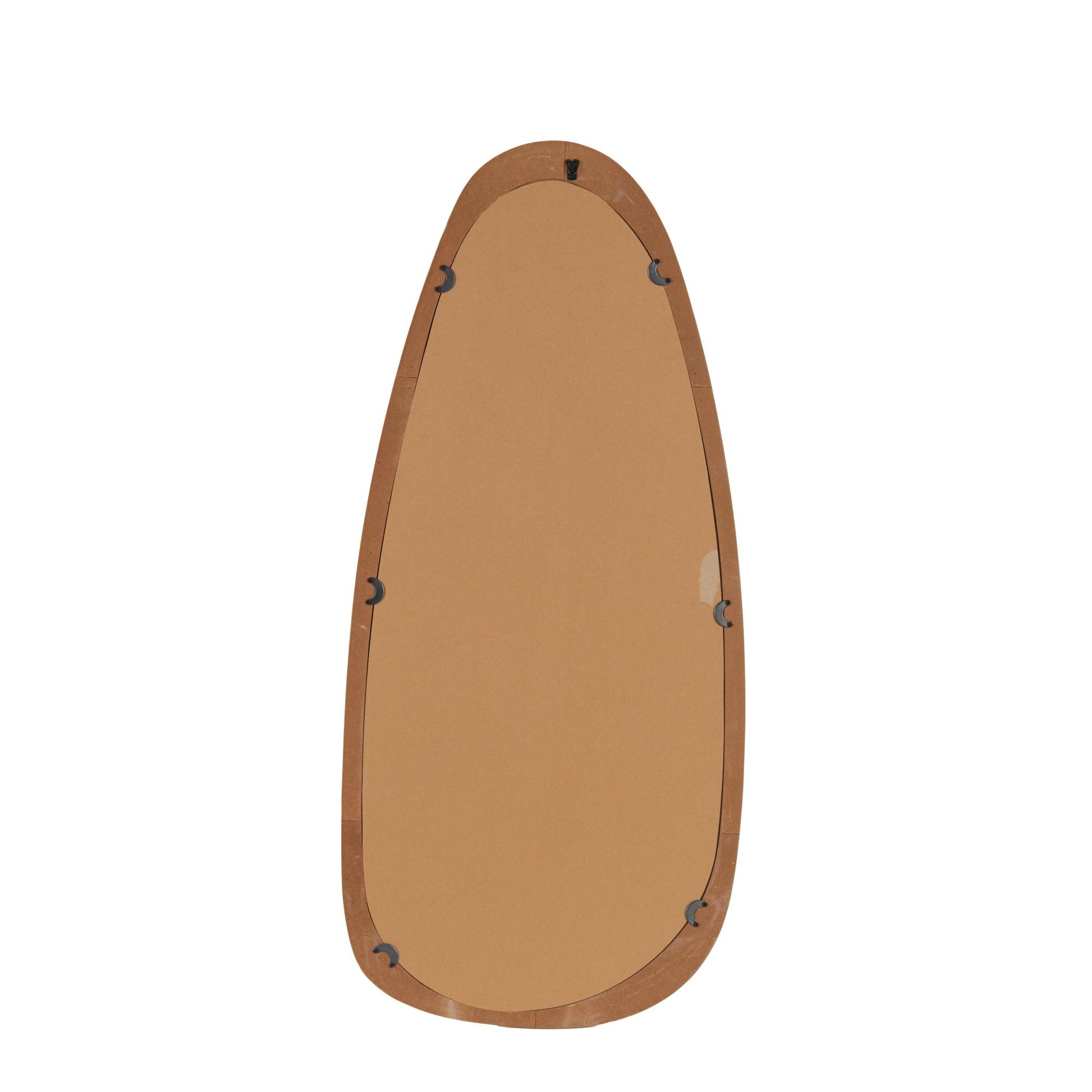 Brown Wood Oval Room Wall Mirror