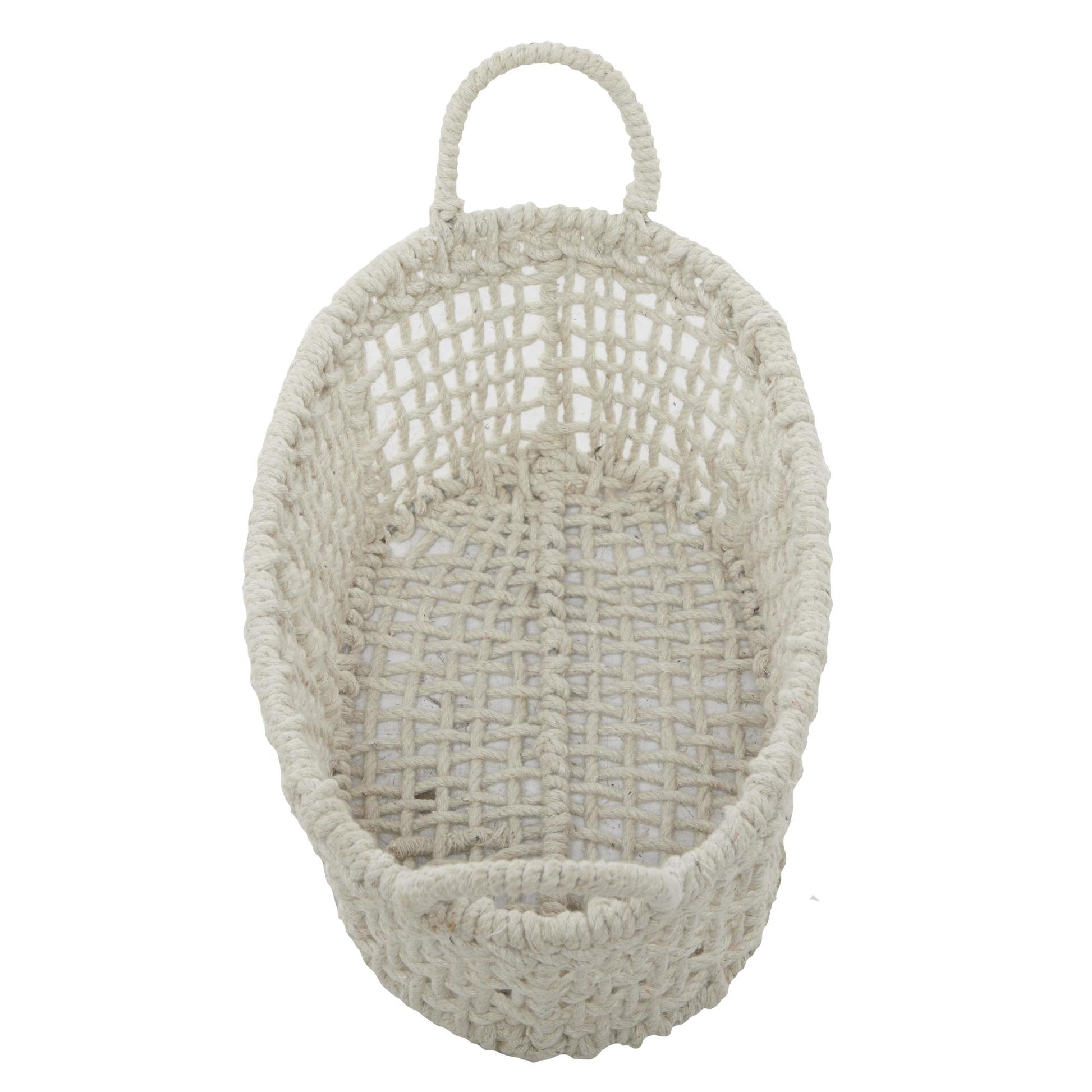 Set of 3 Cotton Fabric Handmade Decorative and Functional Storage Basket with Handles