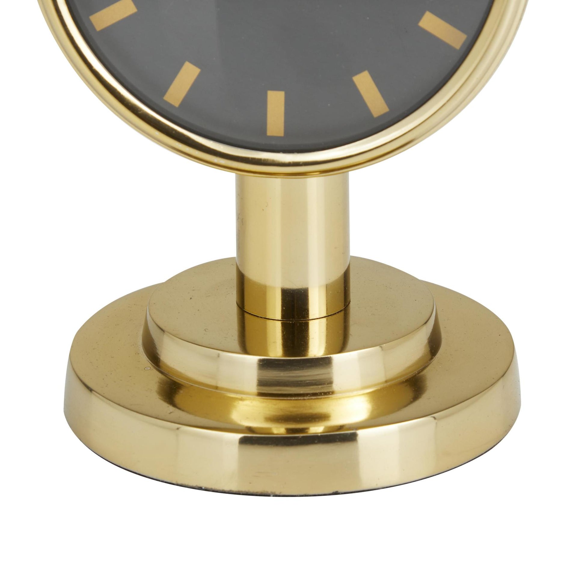 Gold Stainless Steel Metal Small Decorative Clock with Numberless Black Clockface