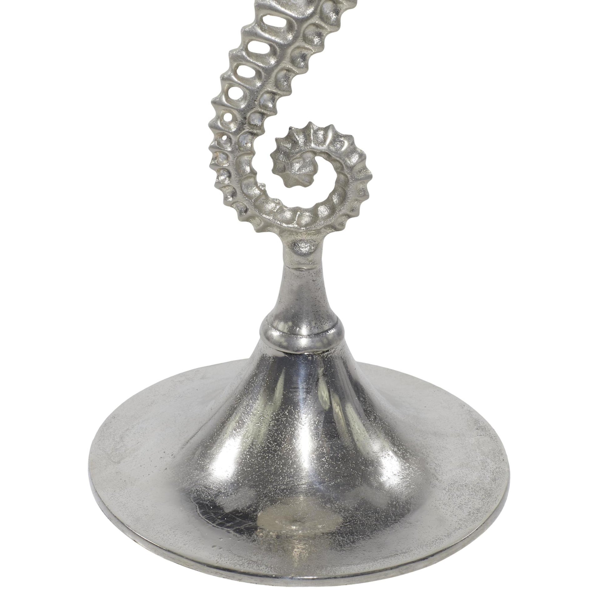 Sea Horse Aluminum Metal Side End Accent Table with Black Marble Table Top 13" x 13" x 25"