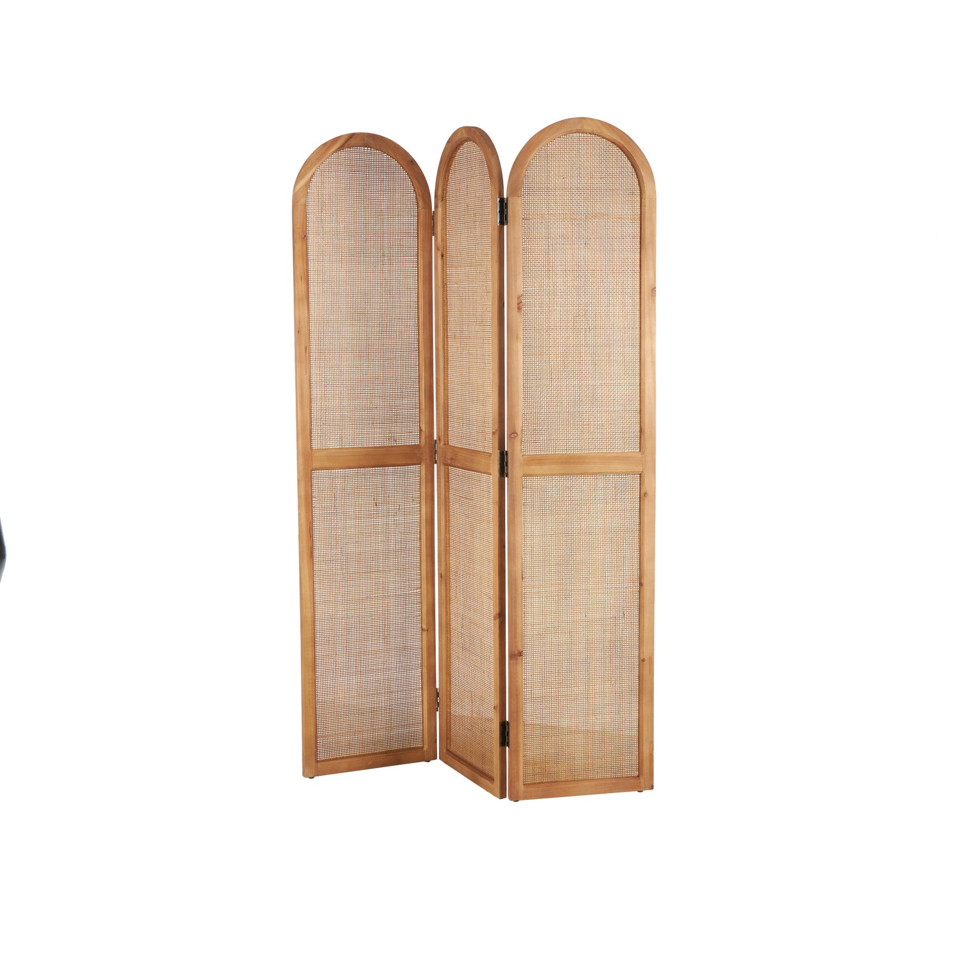 Brown Wood Foldable 3 Panel Partition Room Divider Screen