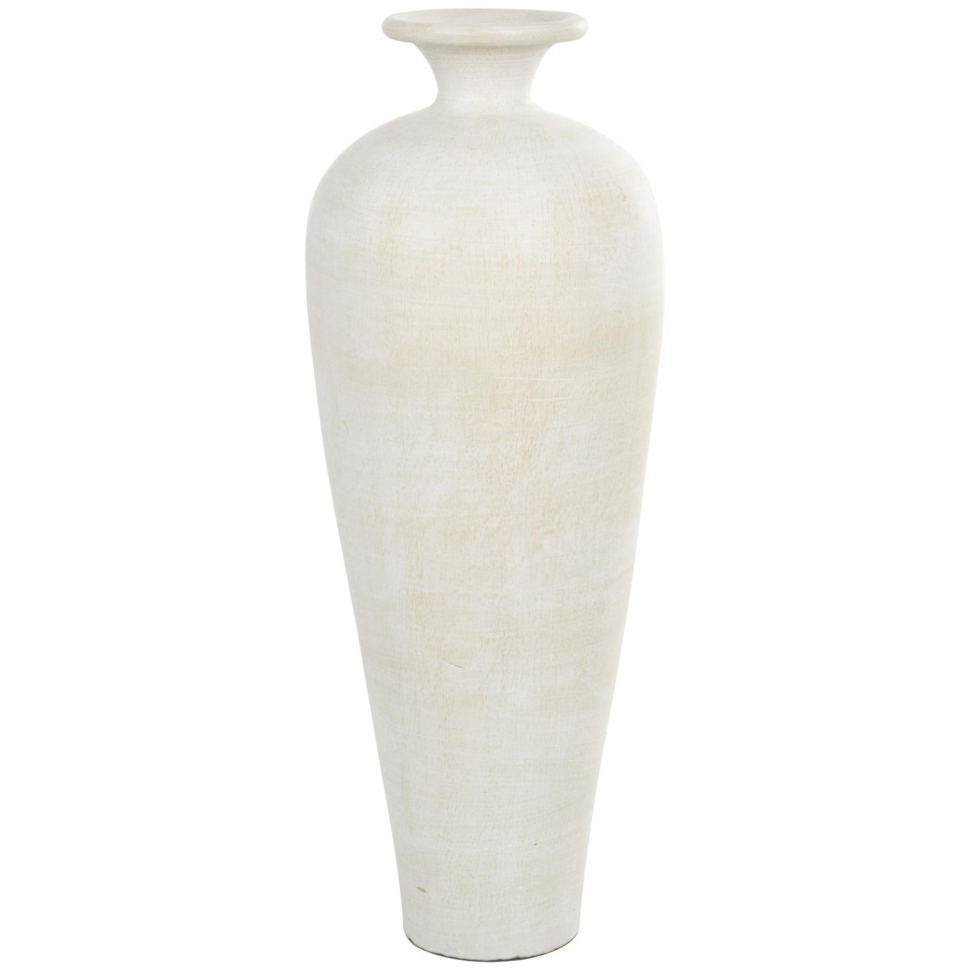 Beige Ceramic Tall Amphora Floor Decorative Vase